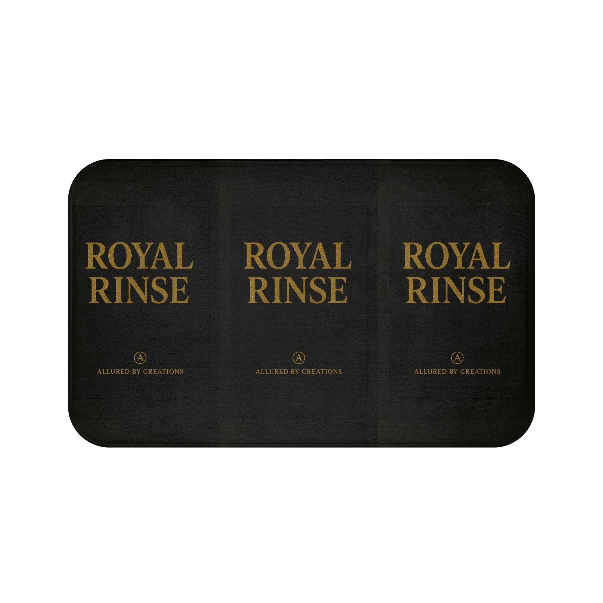 Royal Rinse 24K Gold Luxury Bathroom Rug Set - Black & Gold Bath Mat | Allured By Creations