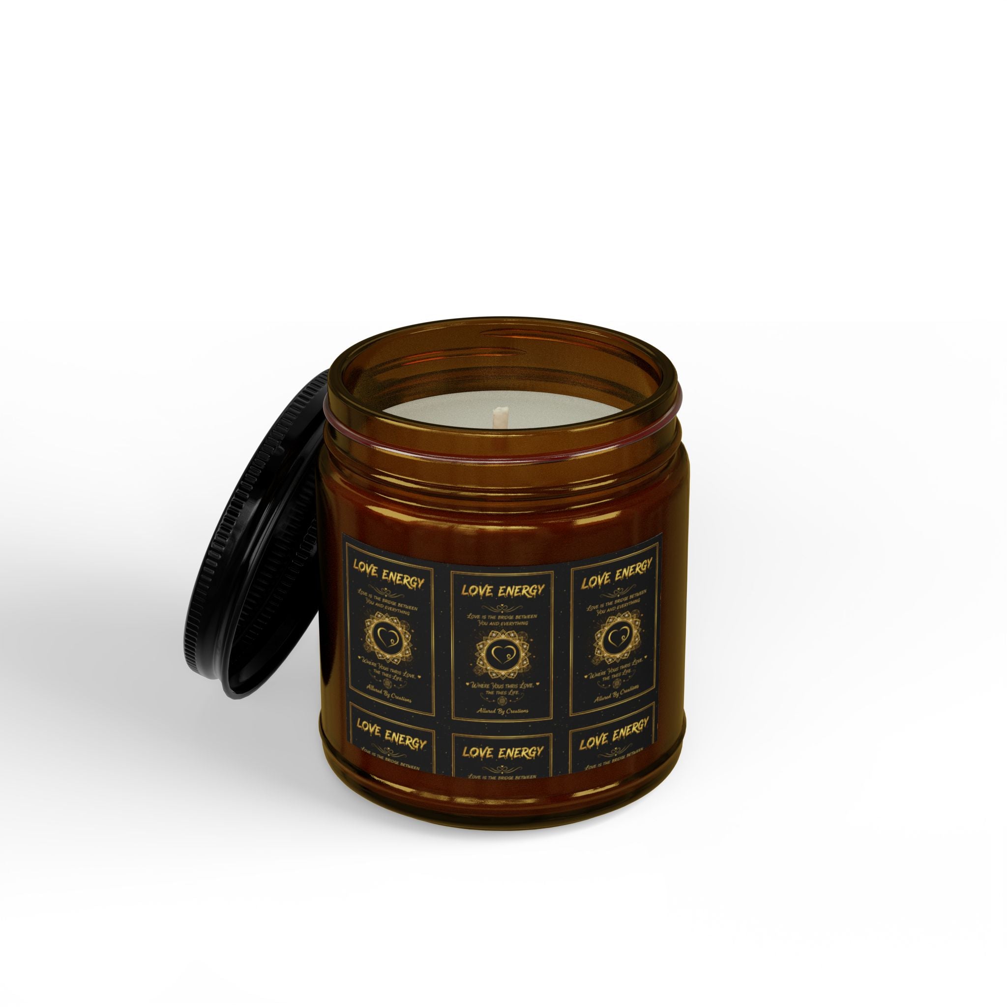 Love Energy Prayer Candle 9oz - Soy Wax Amber Jar | Allured By Creations