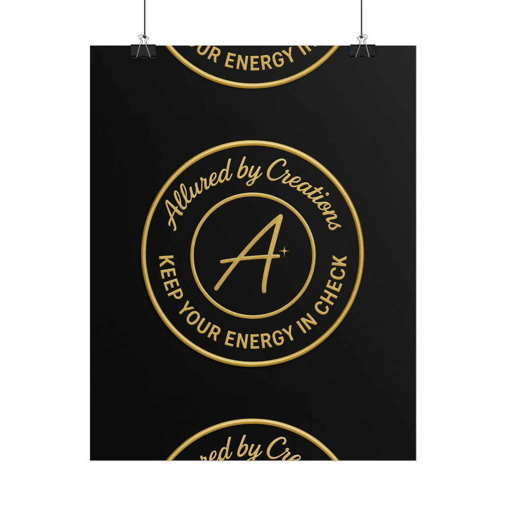 Keep Your Energy in Check Rolled Poster - Gold Emblem Wall Art | Allured By Creations