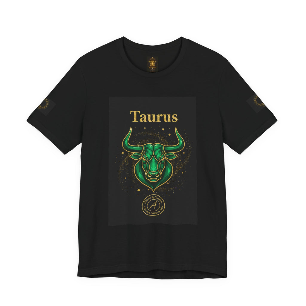 Taurus Zodiac T-Shirt - Emerald Green Birthstone - Celestial Divine Alignment
