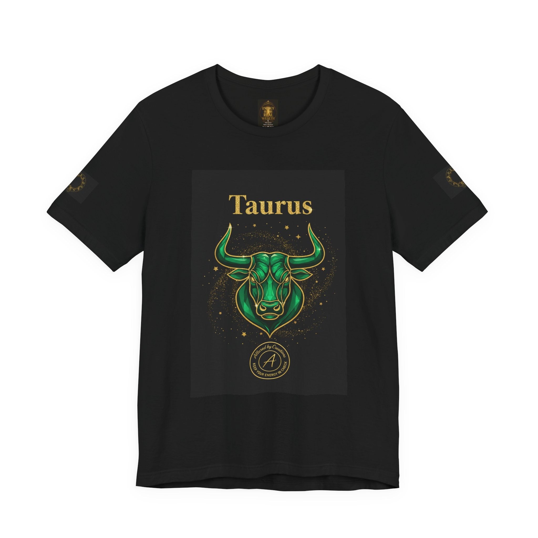 Taurus Zodiac T-Shirt - Emerald Green Birthstone - Celestial Divine Alignment