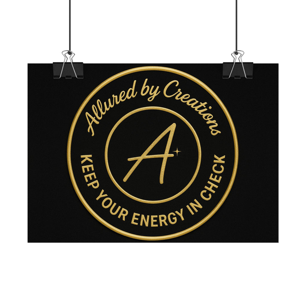 Keep Your Energy in Check Rolled Poster - Gold Emblem Wall Art | Allured By Creations