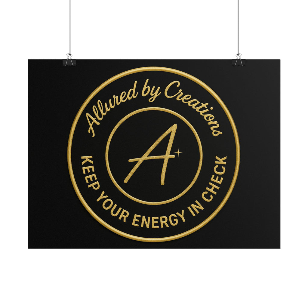 Keep Your Energy in Check Rolled Poster - Gold Emblem Wall Art | Allured By Creations