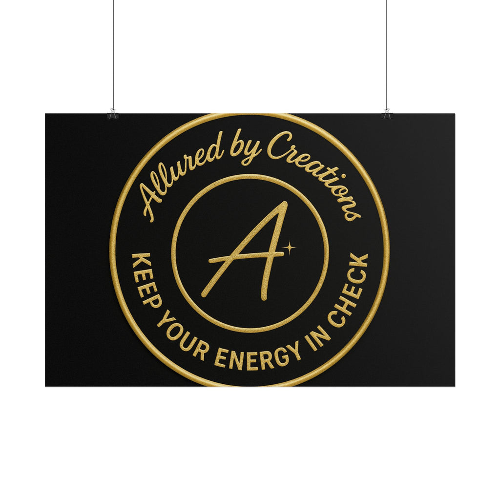Keep Your Energy in Check Rolled Poster - Gold Emblem Wall Art | Allured By Creations