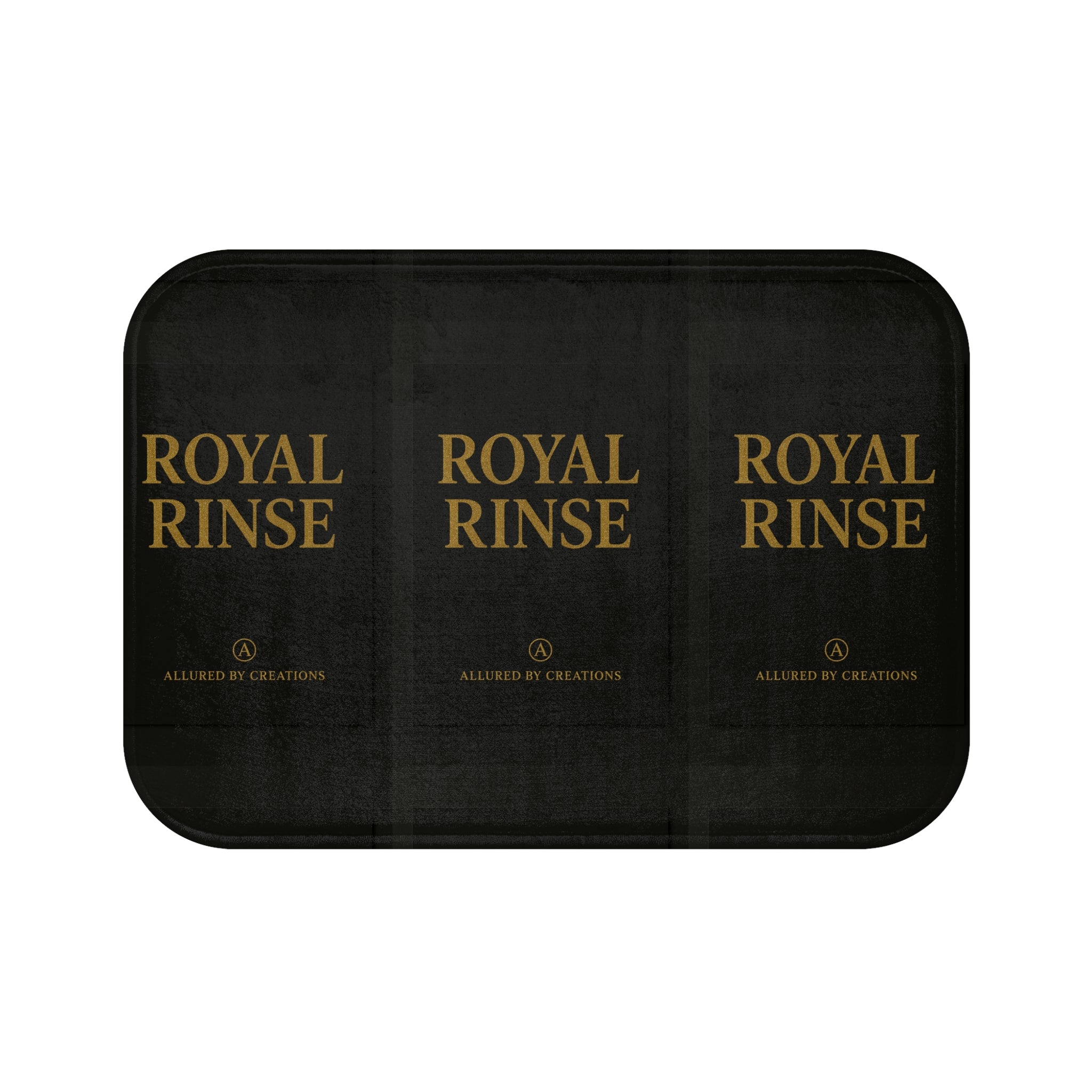 Royal Rinse 24K Gold Luxury Bathroom Rug Set - Black & Gold Bath Mat | Allured By Creations