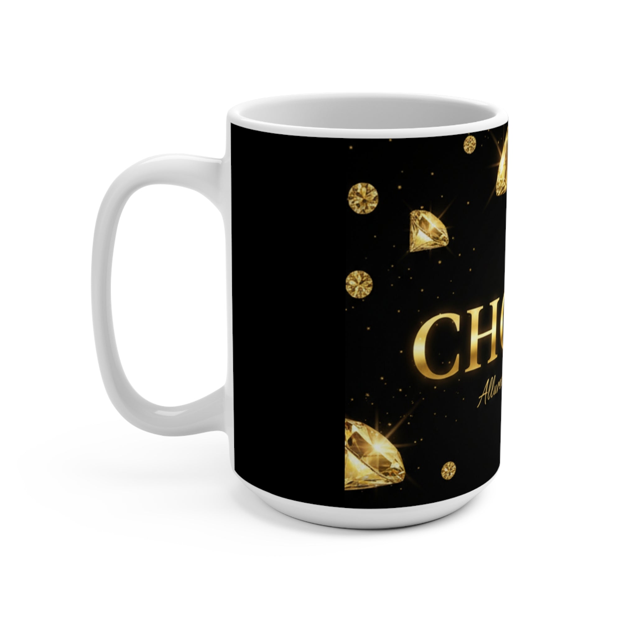 Chosen — Luxury Gold & Diamond 15oz Coffee Mug | Spiritual Affirmation | Allured by Creations