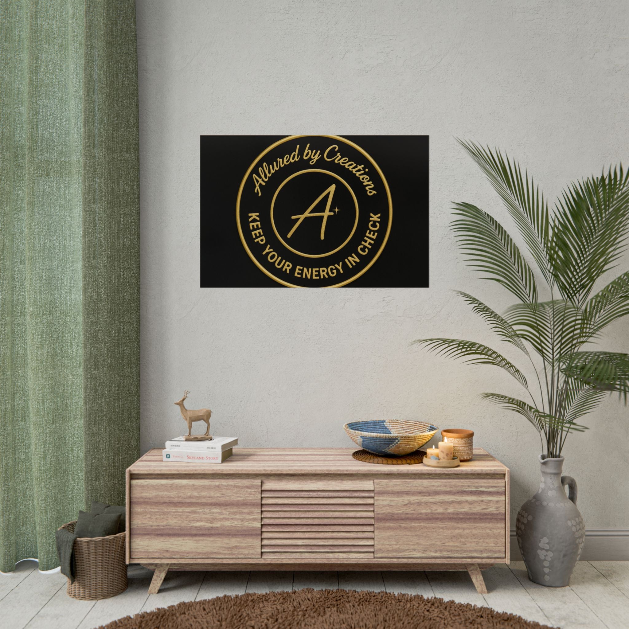 Keep Your Energy in Check Rolled Poster - Gold Emblem Wall Art | Allured By Creations