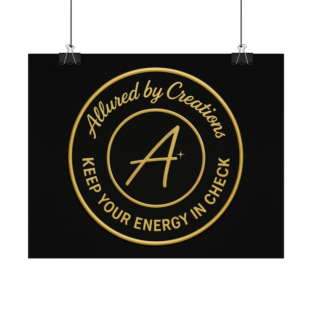 Keep Your Energy in Check Rolled Poster - Gold Emblem Wall Art | Allured By Creations