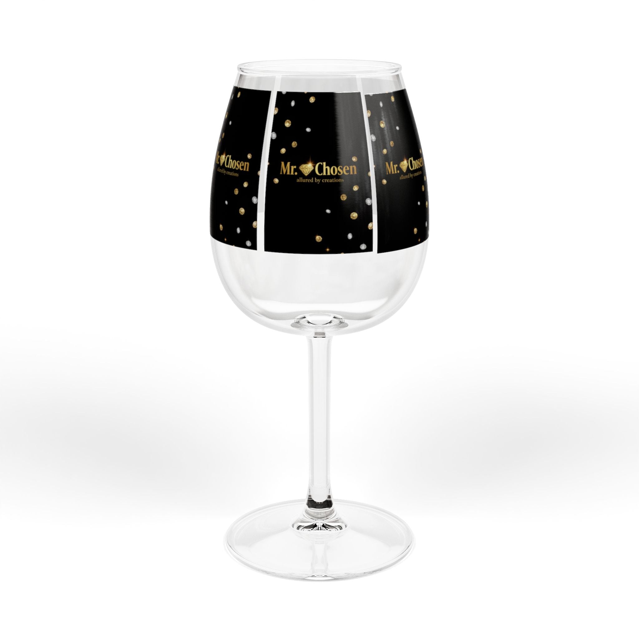 Mr Chosen — Luxury Gold & Diamond 12oz Wine Glass | Spiritual Celebration Stemware | Allured by Creations