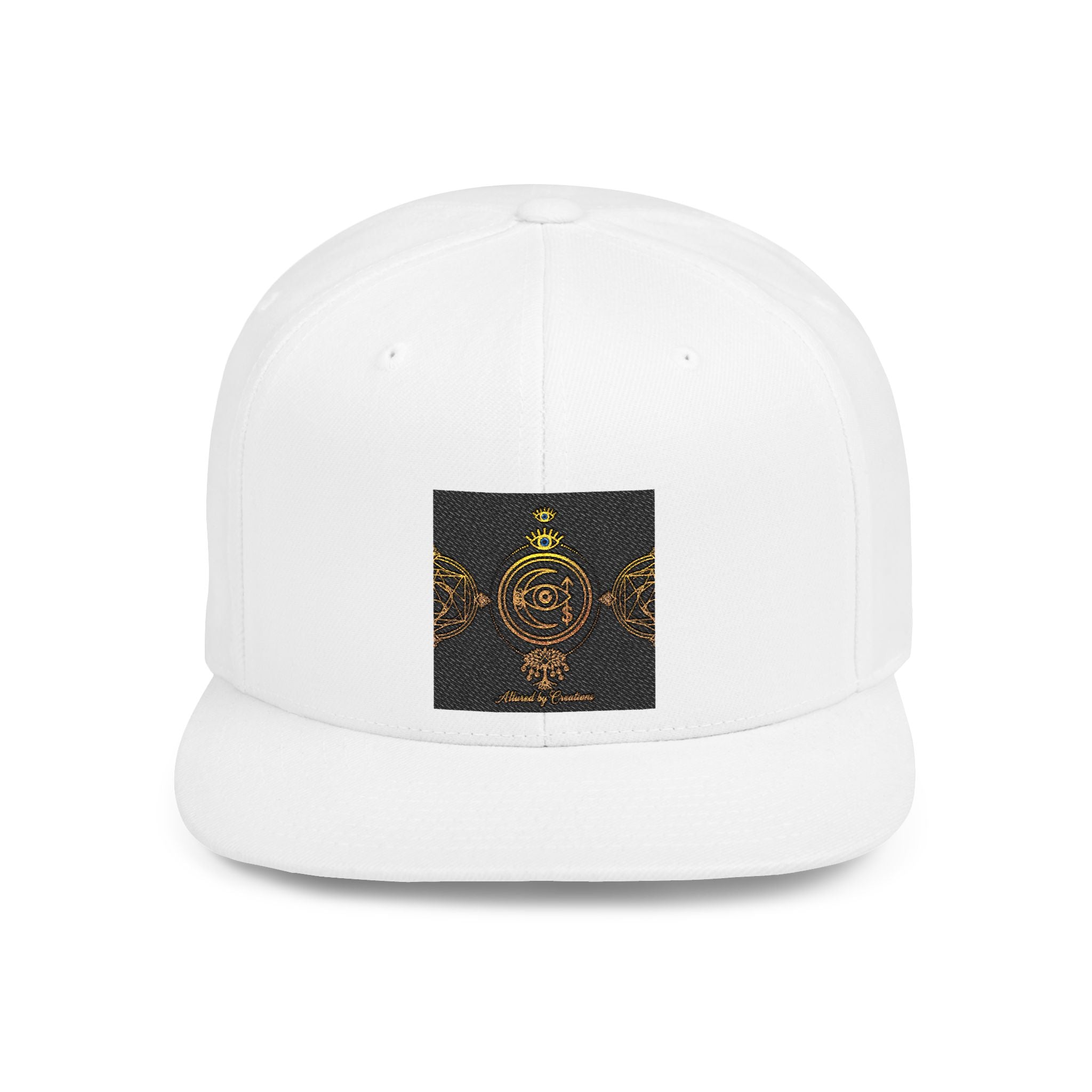 Sacred Geometry Snapback Hat - Gold Spiritual Protection| Allured by Creations