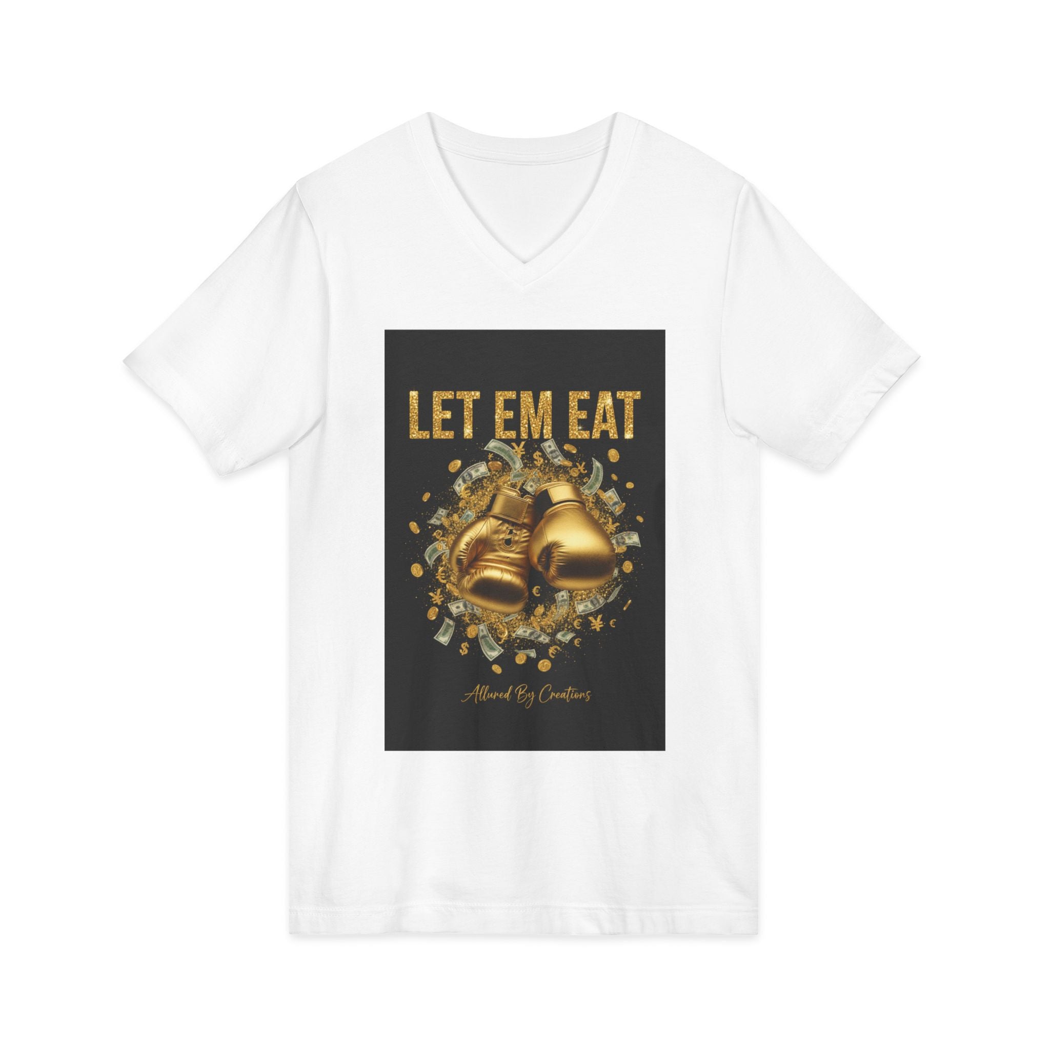 Let Them Eat Luxury Tee - Gold Glitter Statement Shirt | Allured By Creations