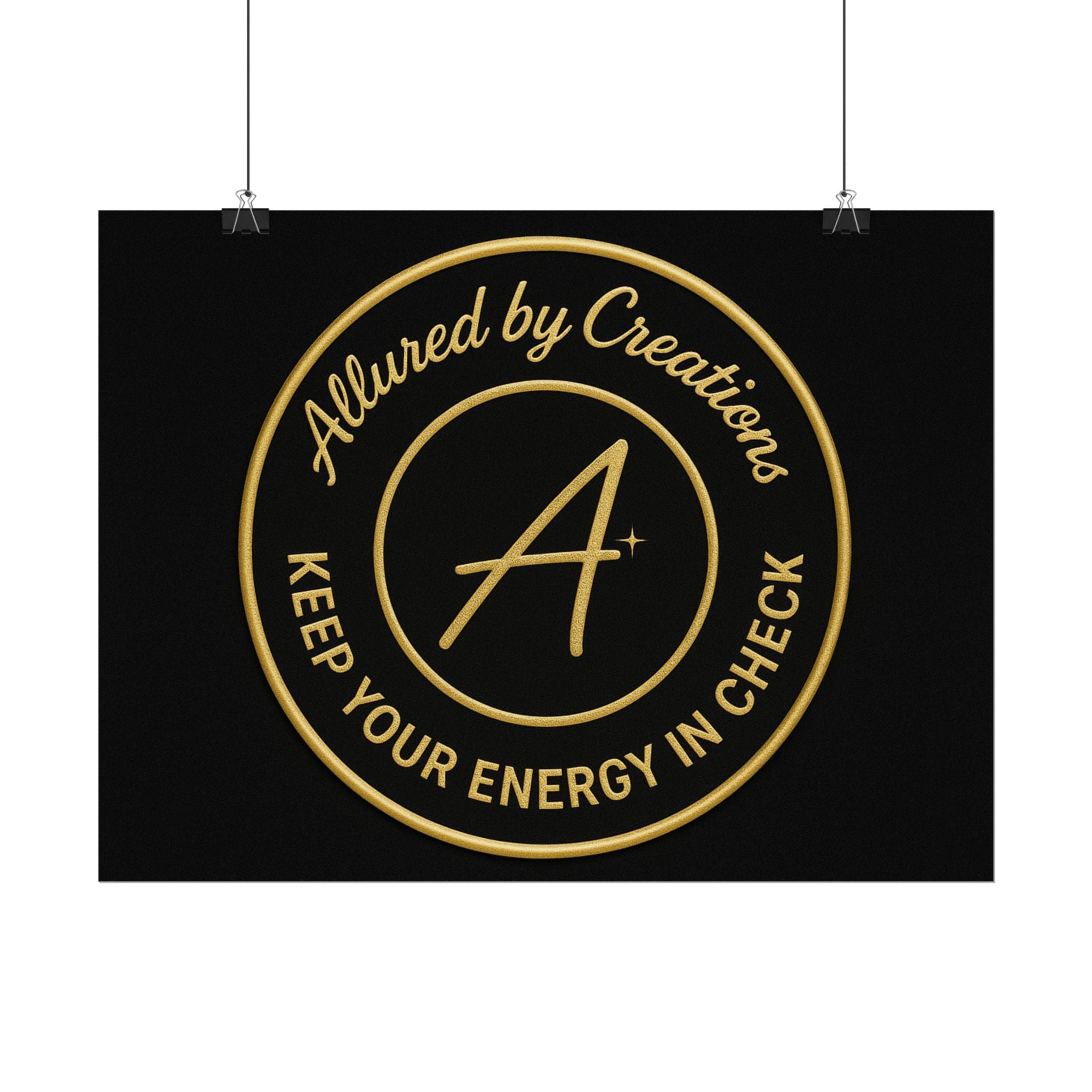Keep Your Energy in Check Rolled Poster - Gold Emblem Wall Art | Allured By Creations