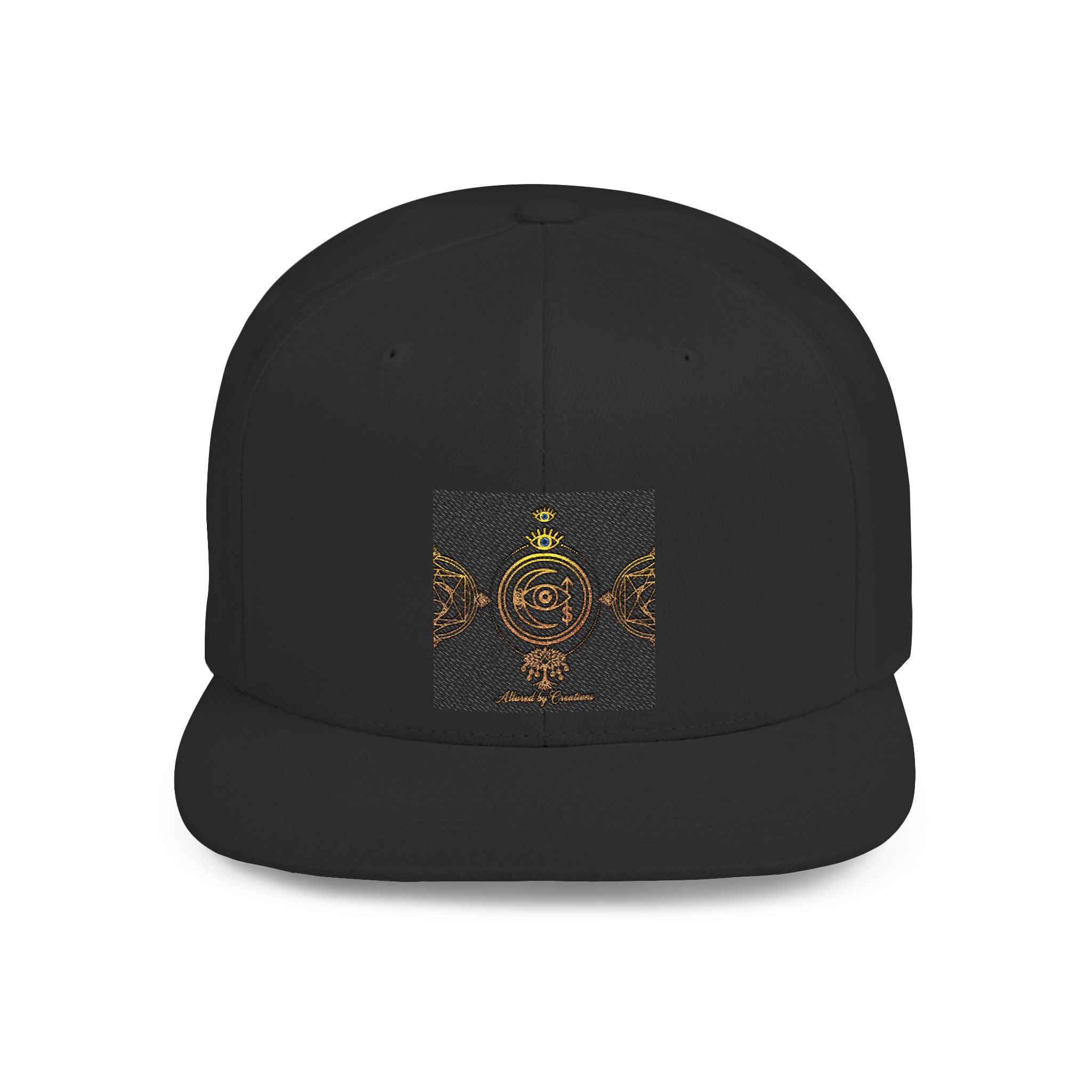 Sacred Geometry Snapback Hat - Gold Spiritual Protection| Allured by Creations