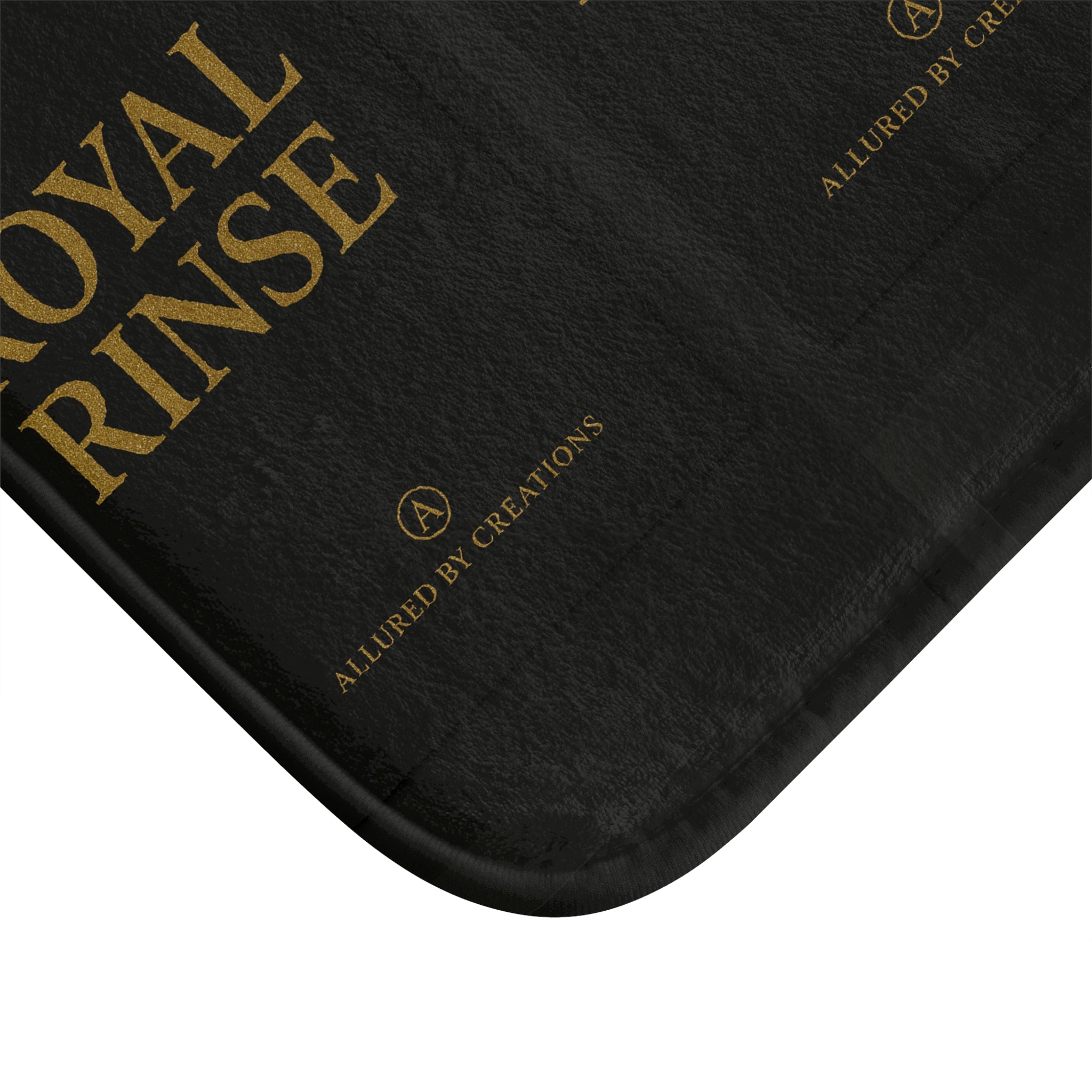 Royal Rinse 24K Gold Luxury Bathroom Rug Set - Black & Gold Bath Mat | Allured By Creations