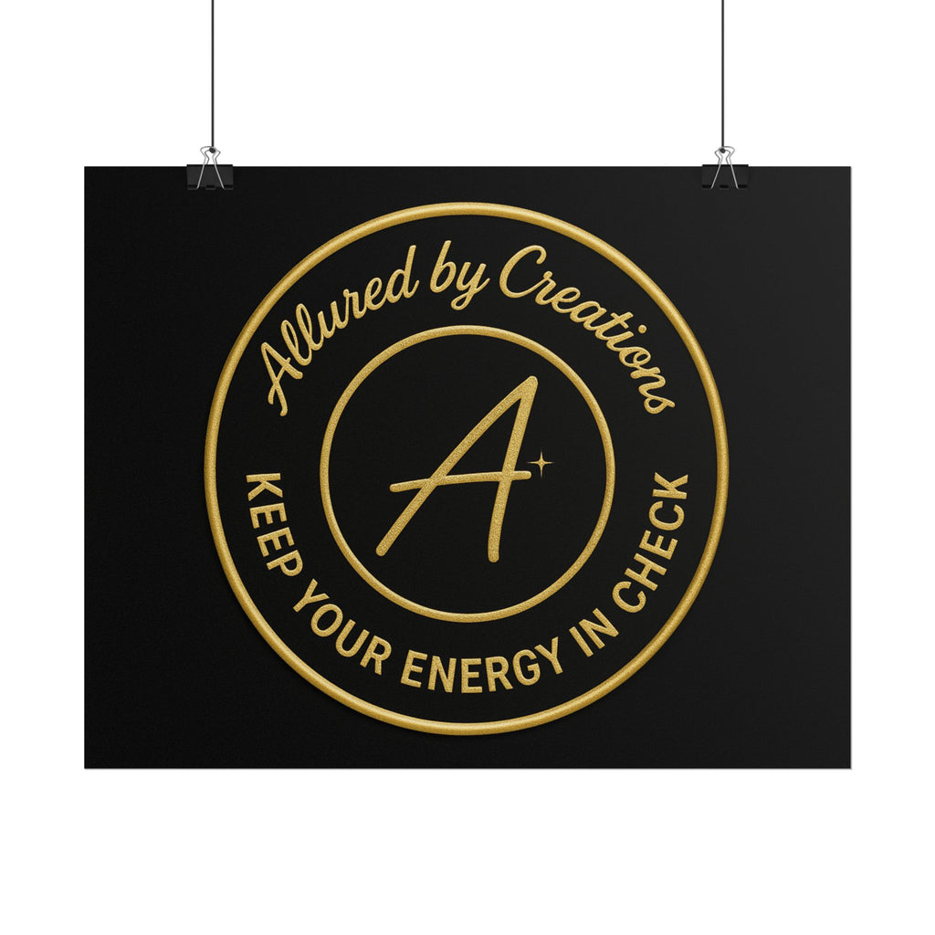 Keep Your Energy in Check Rolled Poster - Gold Emblem Wall Art | Allured By Creations