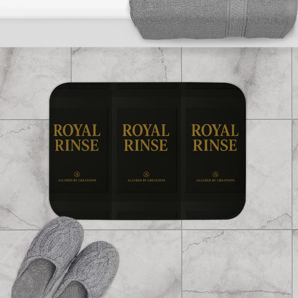 Royal Rinse 24K Gold Luxury Bathroom Rug Set - Black & Gold Bath Mat | Allured By Creations