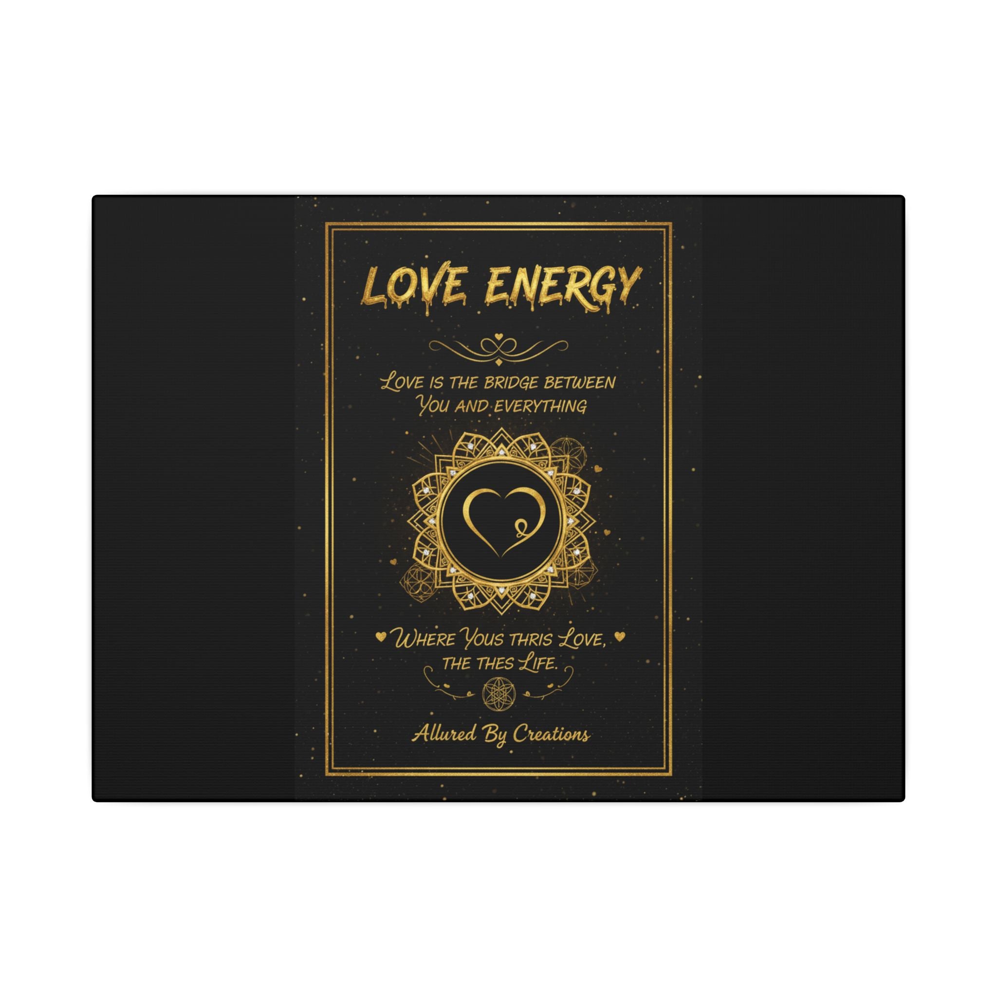 Love Energy Canvas Wall Art - Gold Mandala Heart | Allured By Creations