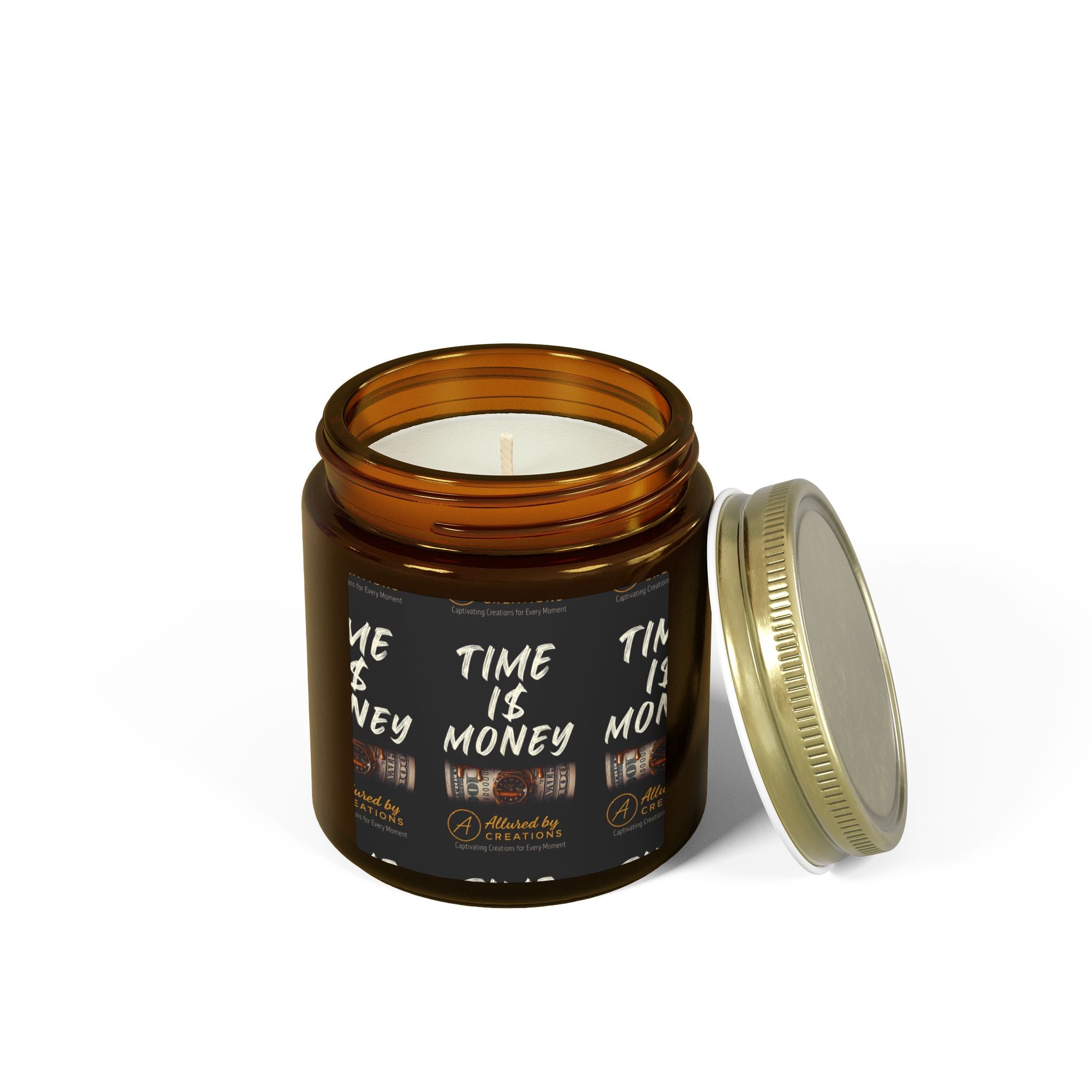 Time Is Money Candle 4oz/9oz - Coconut Apricot Soy Wax | Allured By Creations