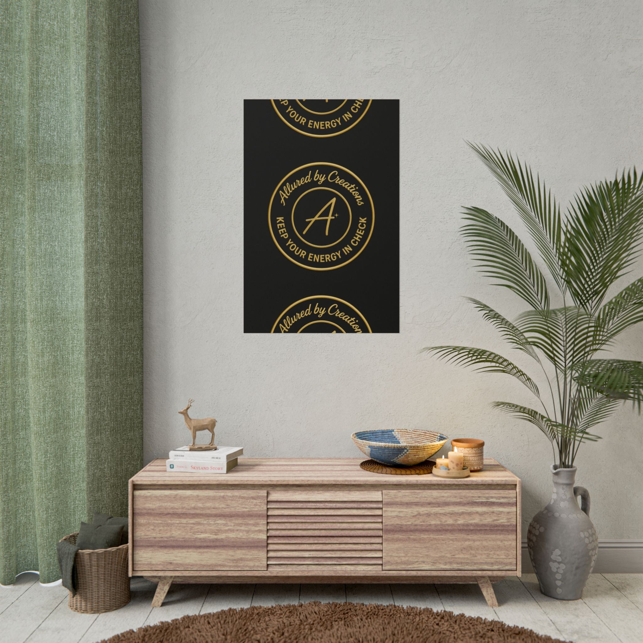 Keep Your Energy in Check Rolled Poster - Gold Emblem Wall Art | Allured By Creations