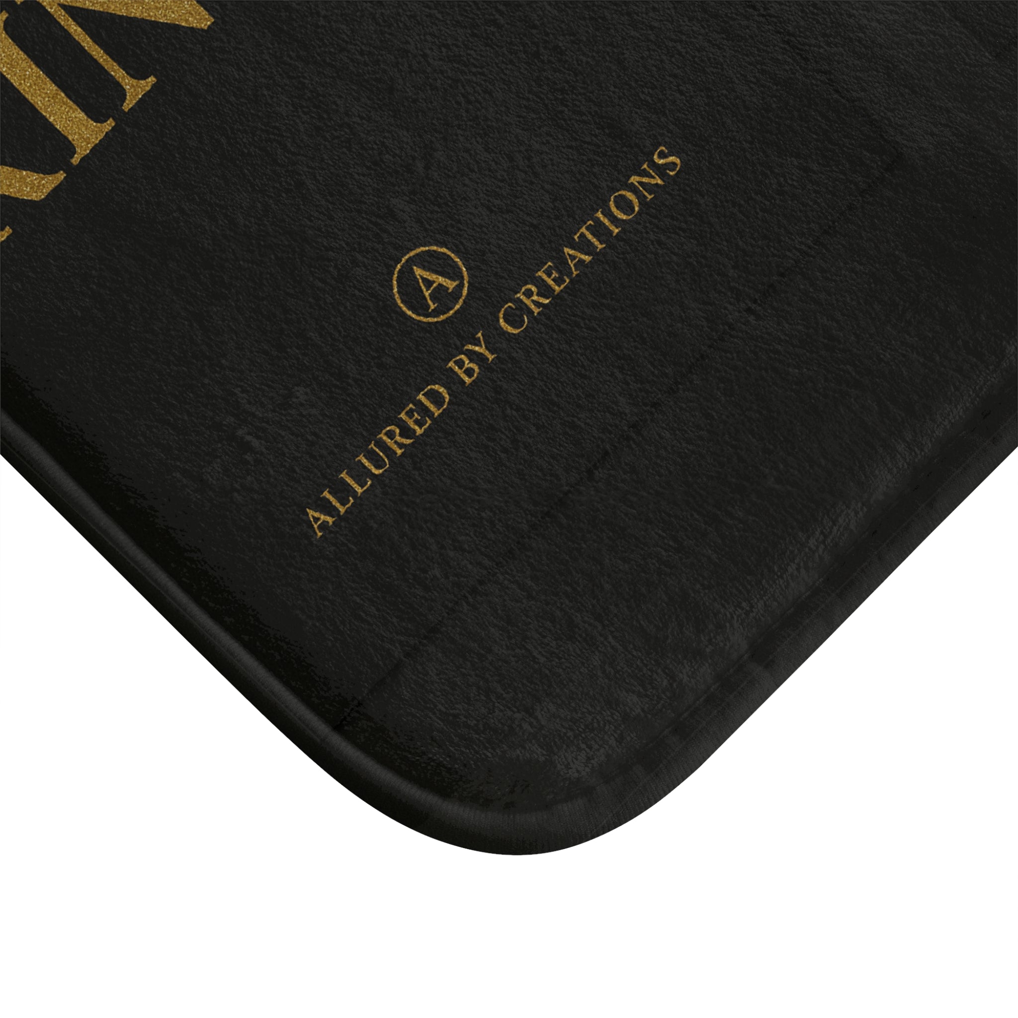 Royal Rinse 24K Gold Luxury Bathroom Rug Set - Black & Gold Bath Mat | Allured By Creations