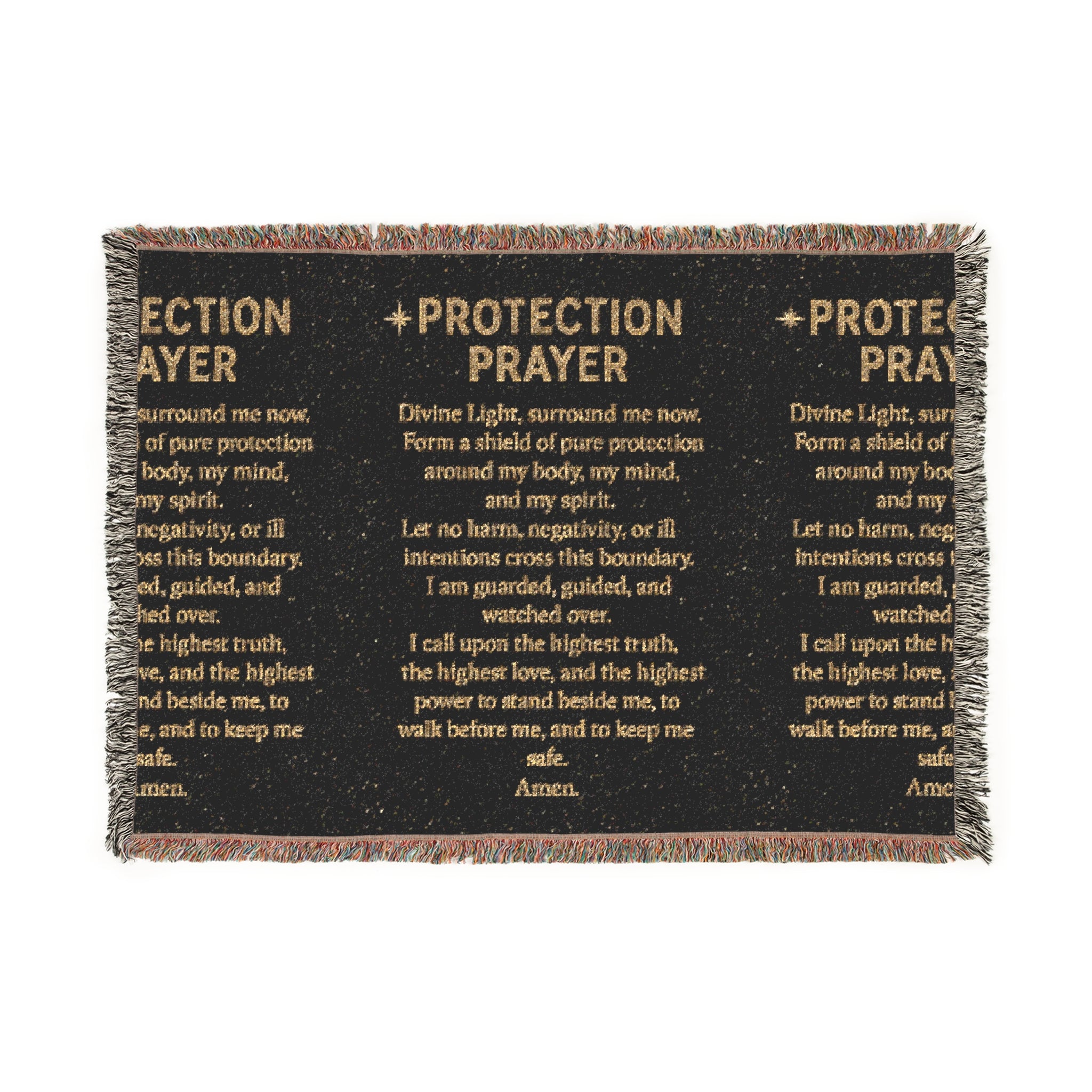 Protection Prayer Woven Blanket - Inspirational Religious Throw | Allured By Creations