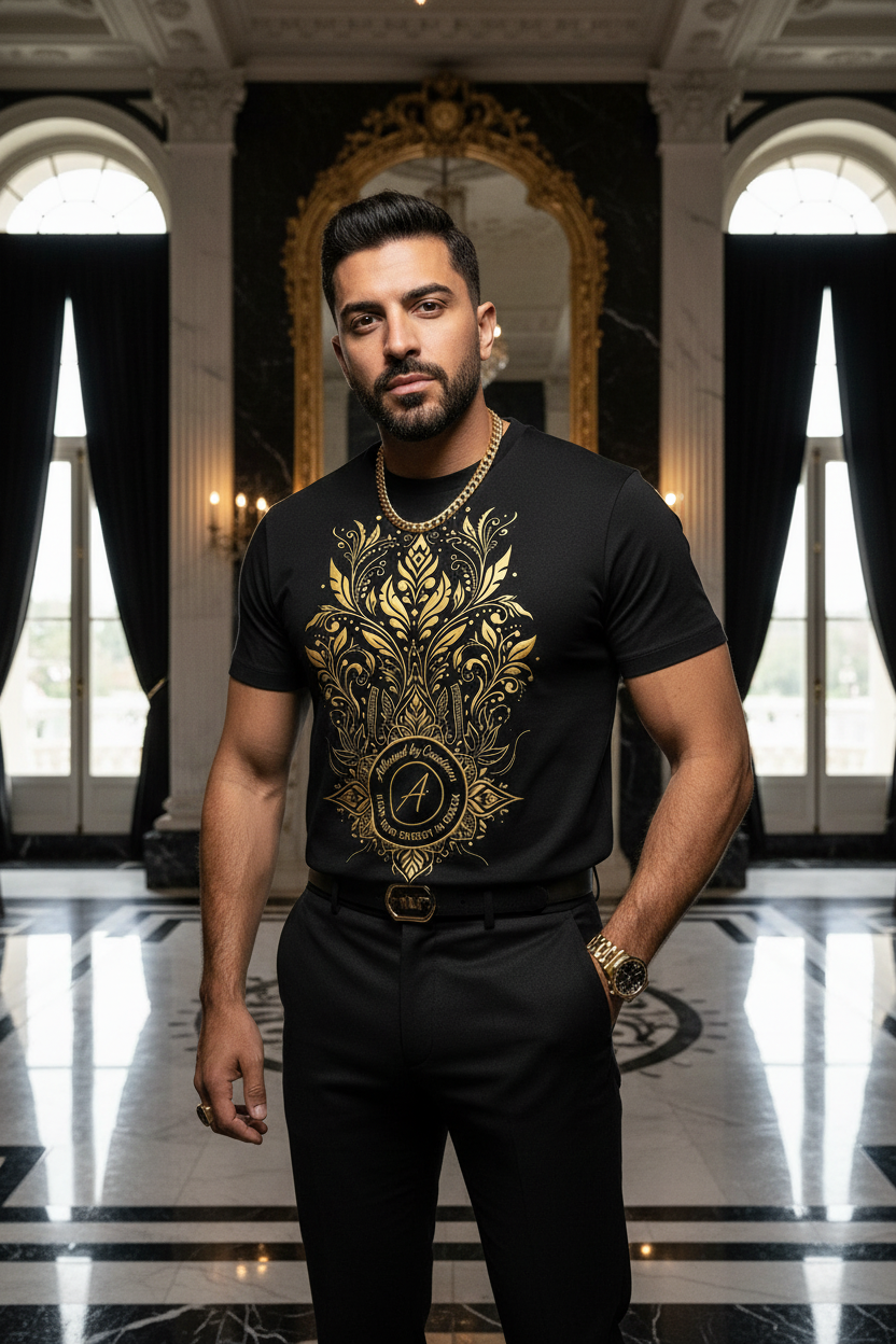 Golden Abundance Tee - Luxury Luck Magnet & Prosperity Statement Shirt