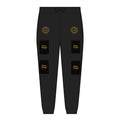 Divine Feminine Embroidered Joggers — Luxury Black & Gold Fleece Sweatpants