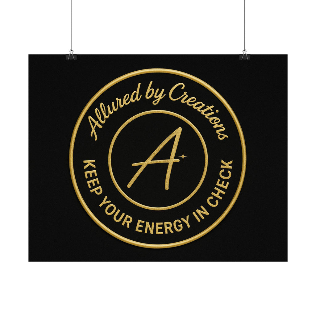 Keep Your Energy in Check Rolled Poster - Gold Emblem Wall Art | Allured By Creations