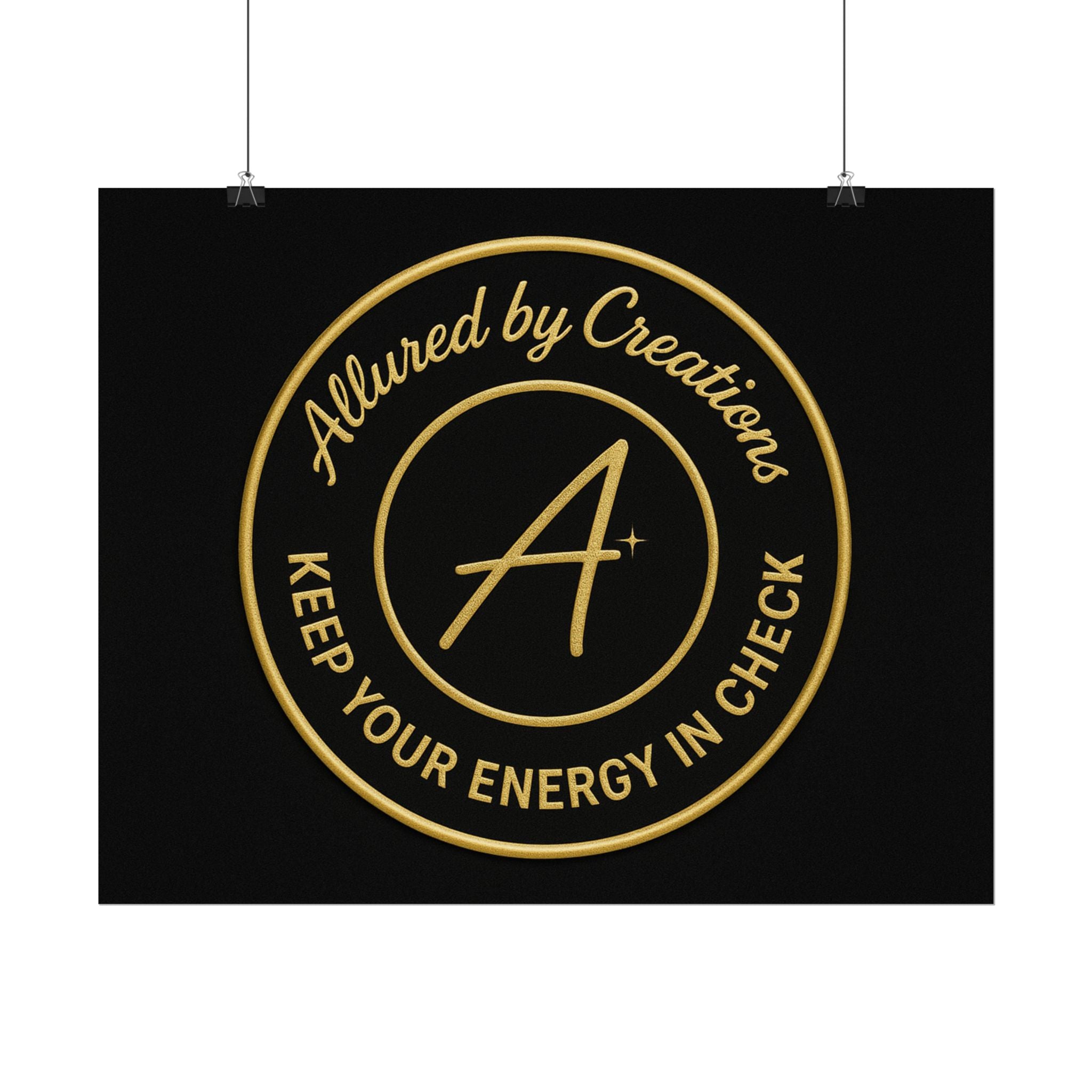 Keep Your Energy in Check Rolled Poster - Gold Emblem Wall Art | Allured By Creations