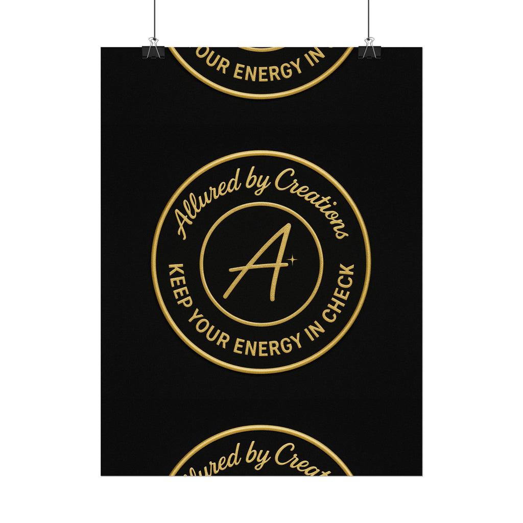 Keep Your Energy in Check Rolled Poster - Gold Emblem Wall Art | Allured By Creations