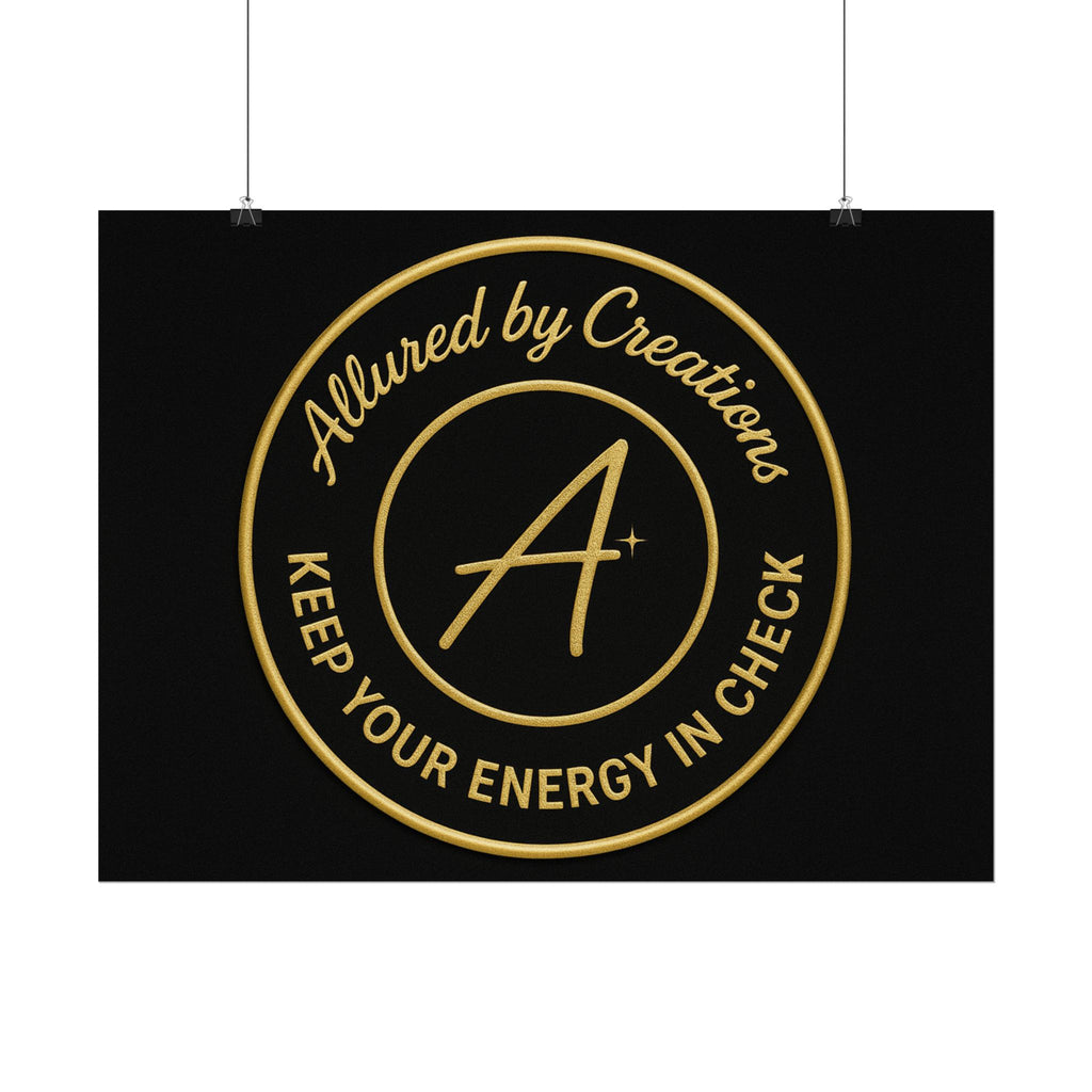 Keep Your Energy in Check Rolled Poster - Gold Emblem Wall Art | Allured By Creations
