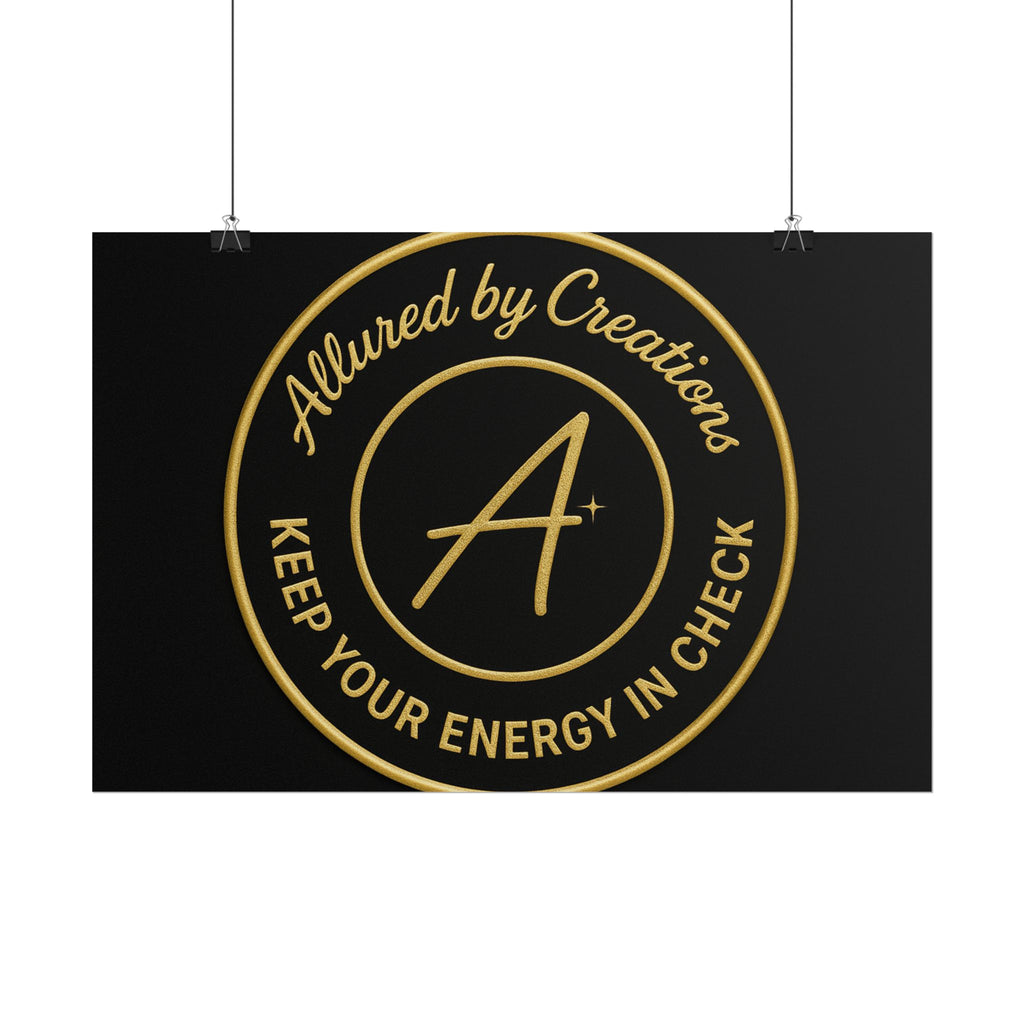 Keep Your Energy in Check Rolled Poster - Gold Emblem Wall Art | Allured By Creations