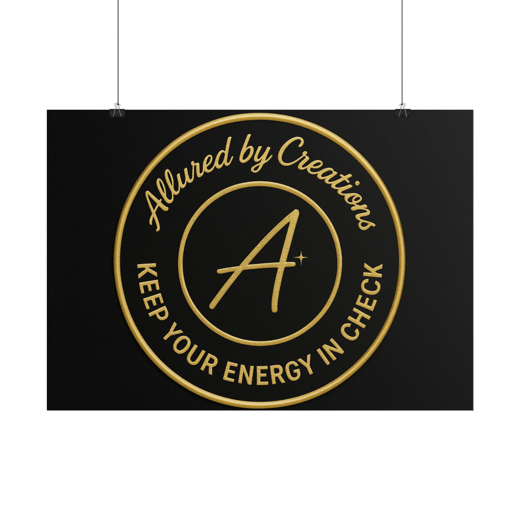 Keep Your Energy in Check Rolled Poster - Gold Emblem Wall Art | Allured By Creations
