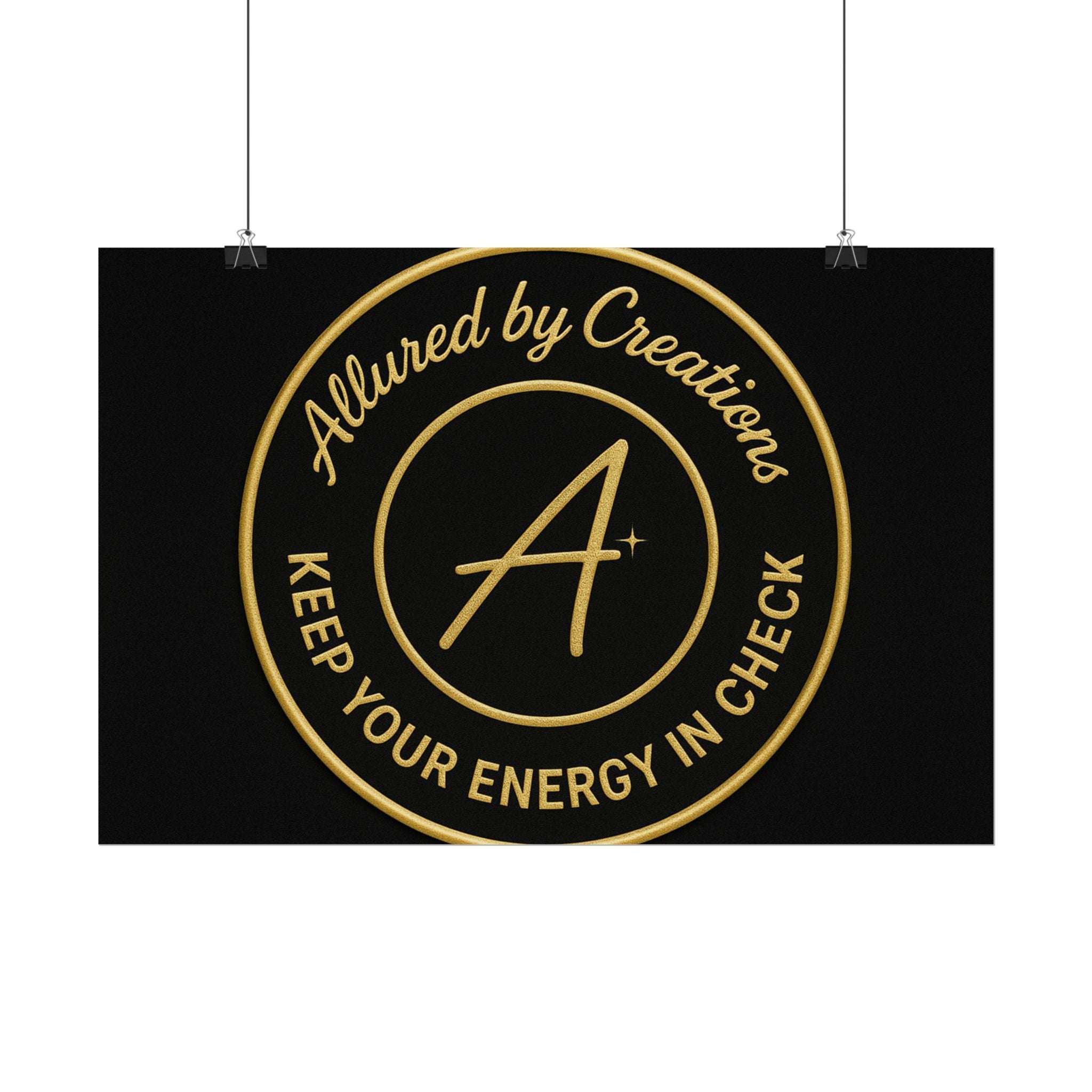 Keep Your Energy in Check Rolled Poster - Gold Emblem Wall Art | Allured By Creations