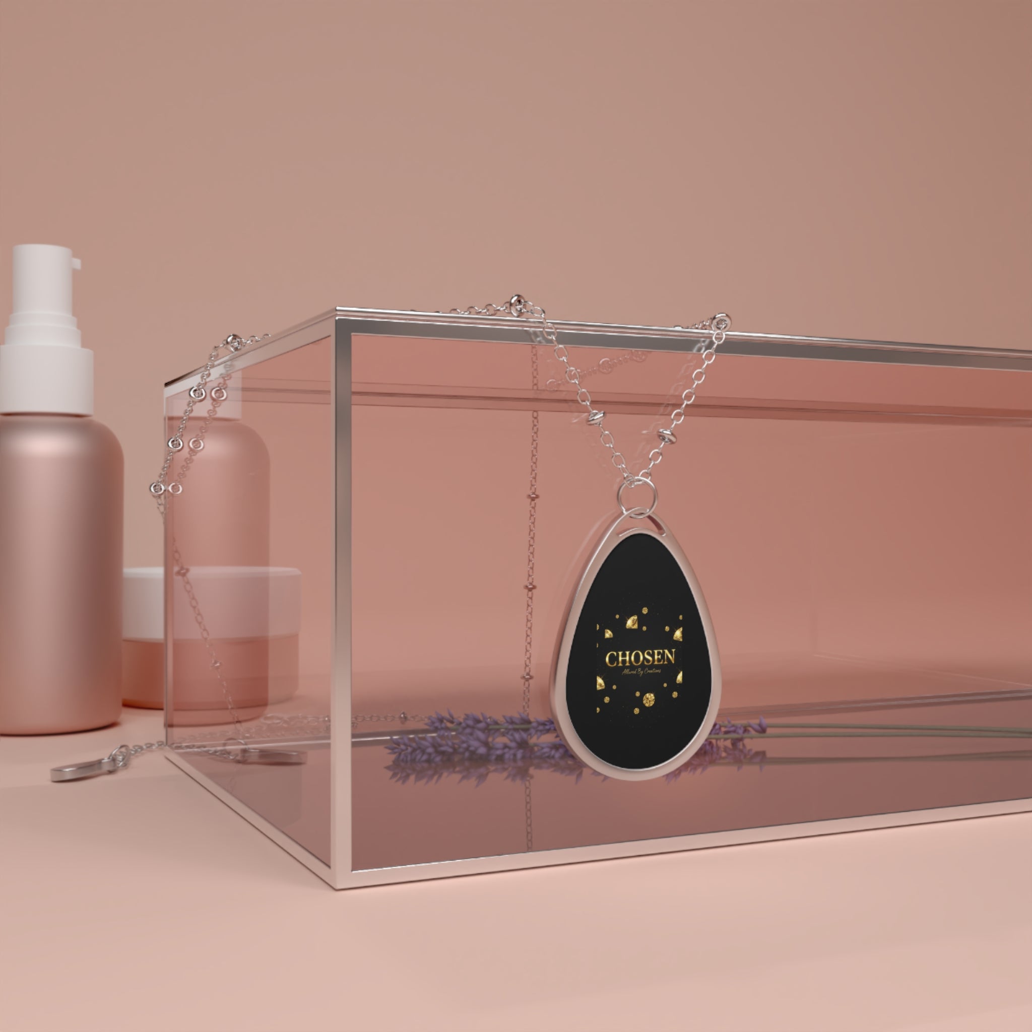 Chosen — Luxury Gold Foil Oval Necklace | Spiritual Affirmation Pendant with allured by creations signature