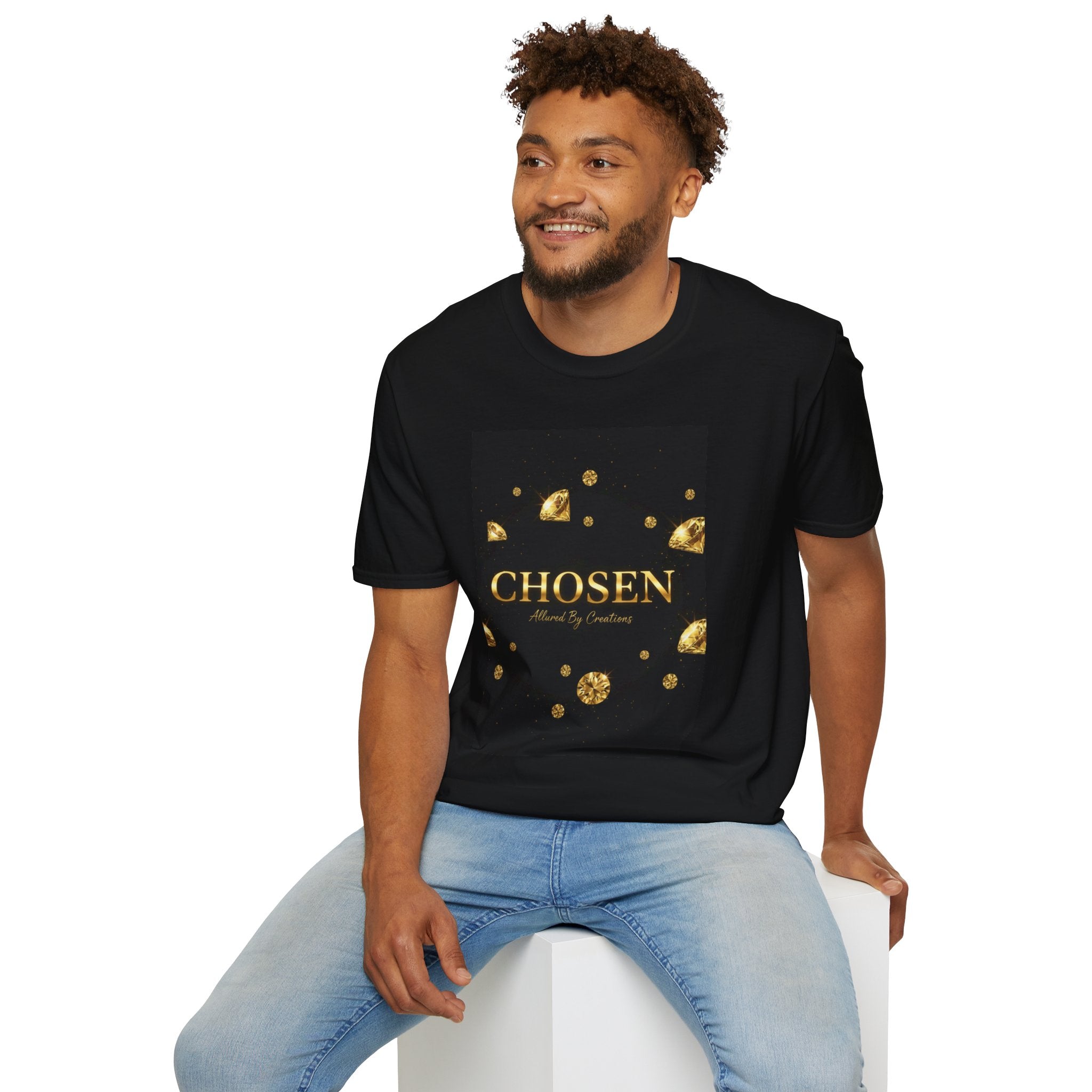 MS Chosen — Gold Foil Graphic T-Shirt | Premium Faith-Inspired Apparel with allured by creation signature