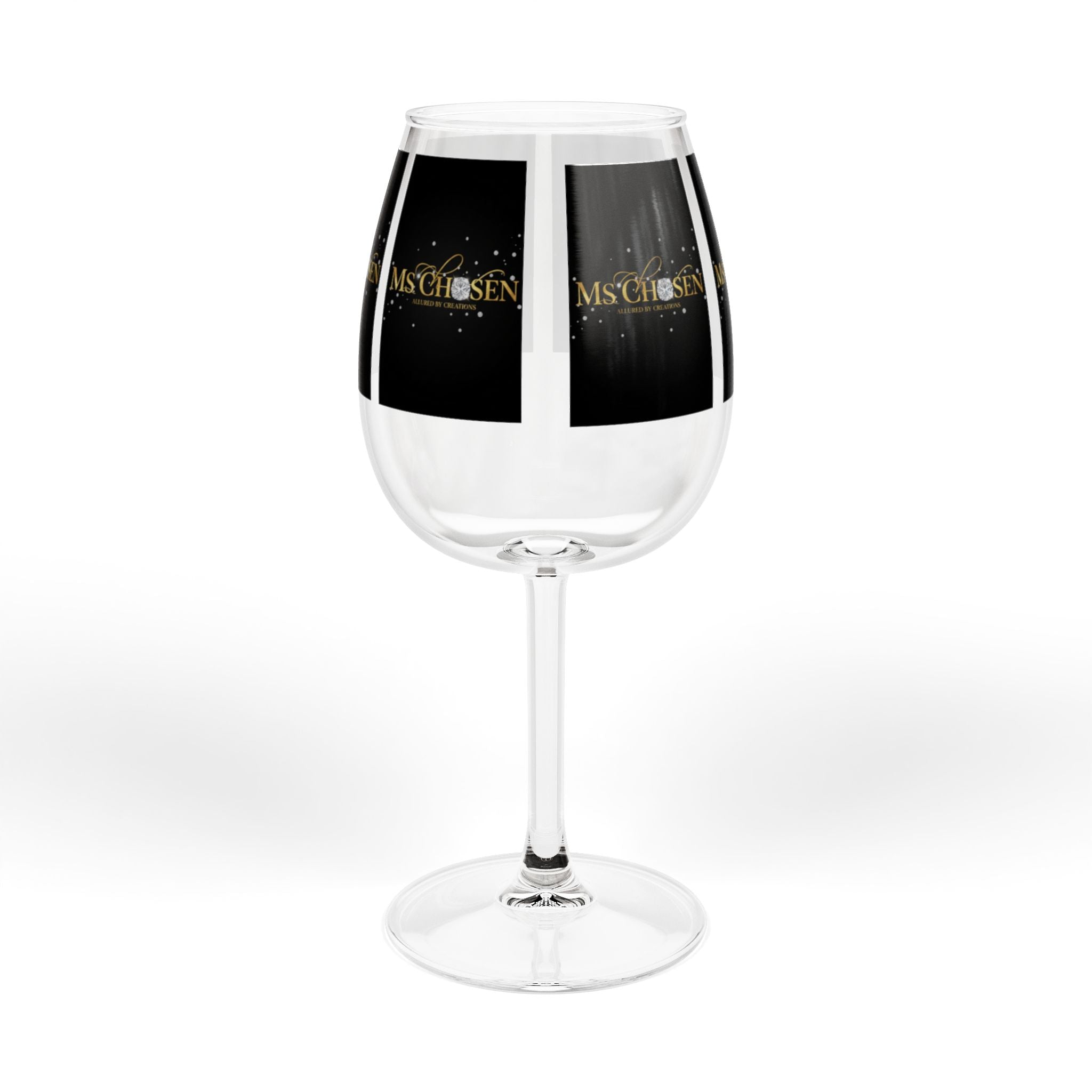 Ms Chosen — Luxury Gold & Diamond 12oz Wine Glass | Spiritual Celebration Stemware | Allured by Creations