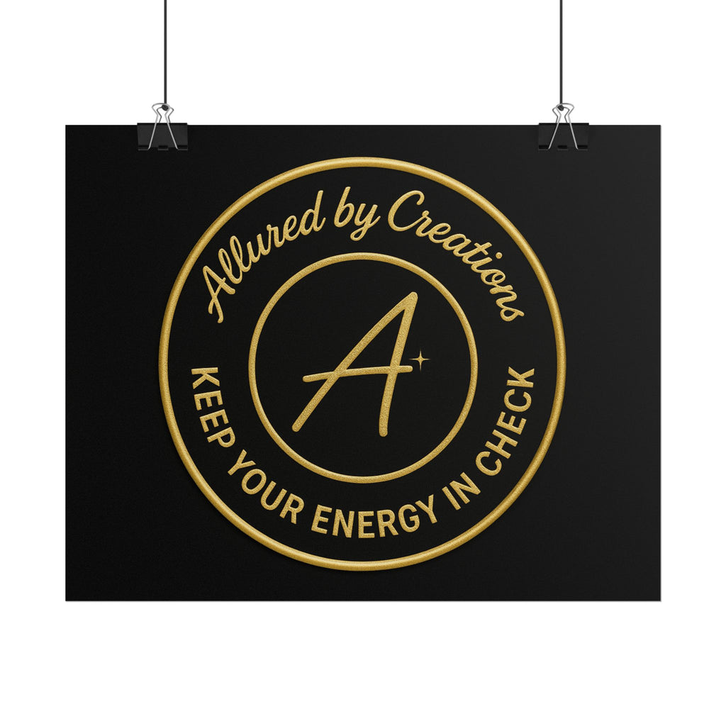 Keep Your Energy in Check Rolled Poster - Gold Emblem Wall Art | Allured By Creations
