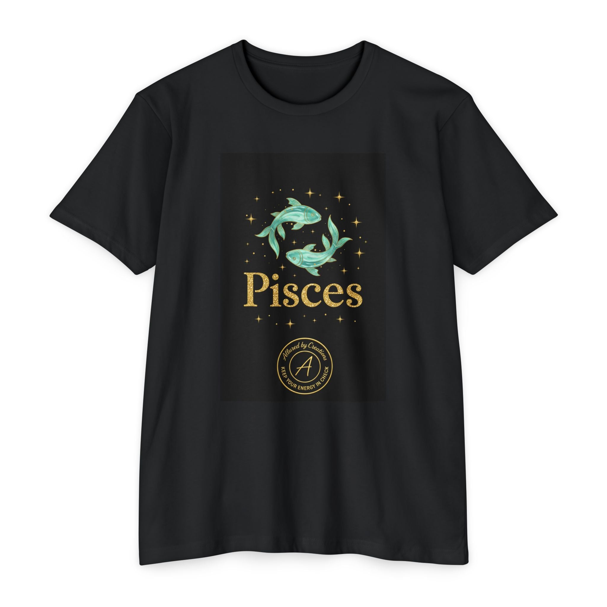 Pisces Zodiac T-Shirt - Aquamarine Birthstone - Celestial Divine Alignment