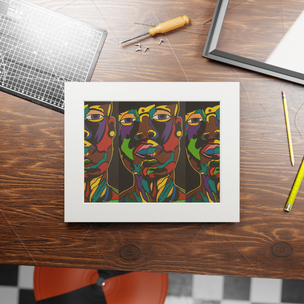 Colorful Pop Art Portrait Fine Art Print - Framed Passepartout | Allured By Creations