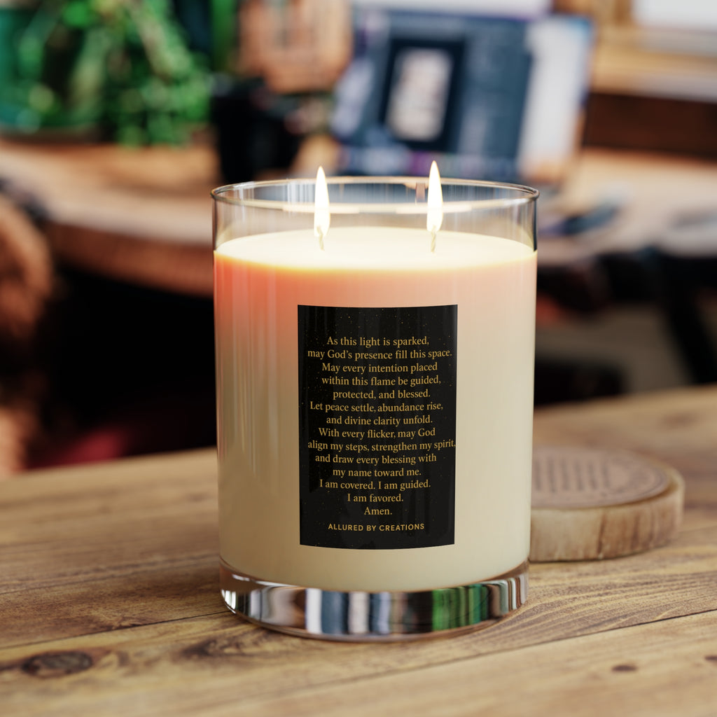 Prayerful Scented Candle 11oz - Inspirational Prayer Soy Wax | Allured By Creations