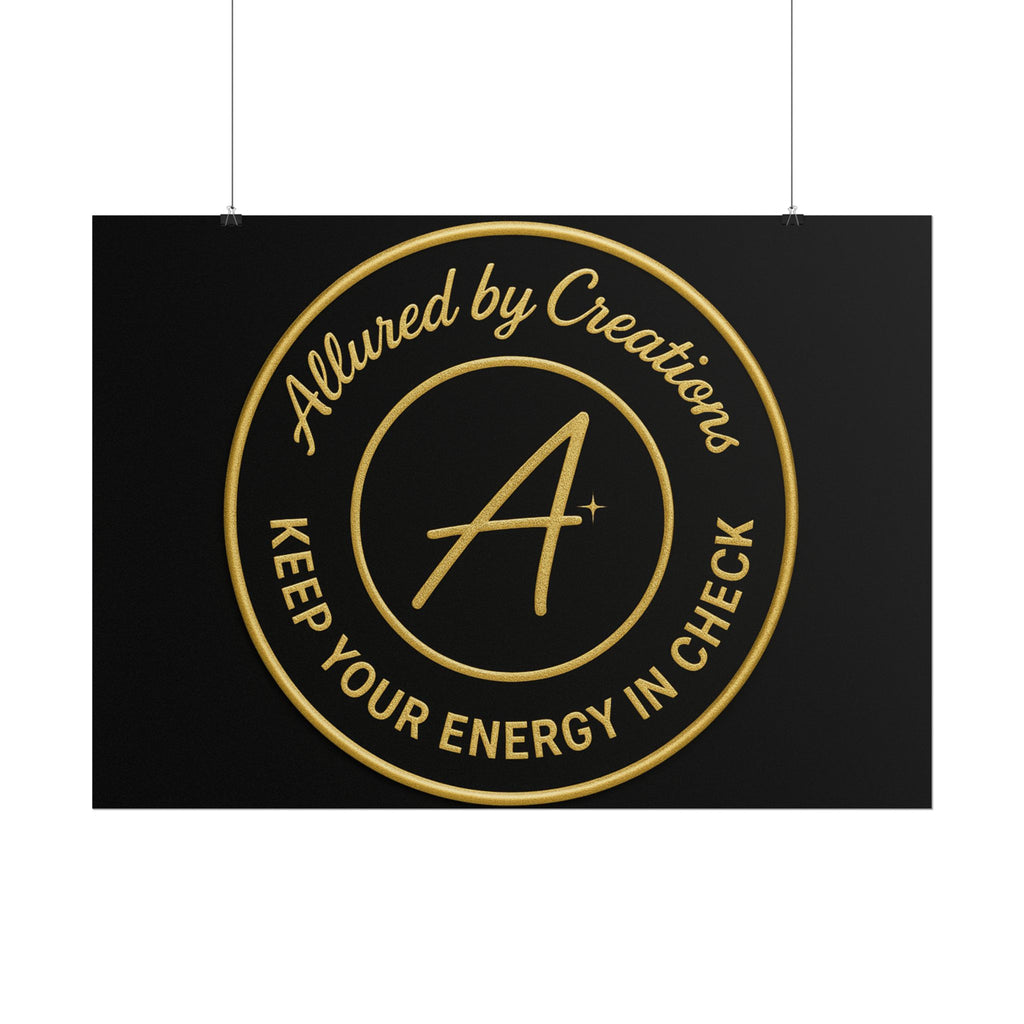 Keep Your Energy in Check Rolled Poster - Gold Emblem Wall Art | Allured By Creations