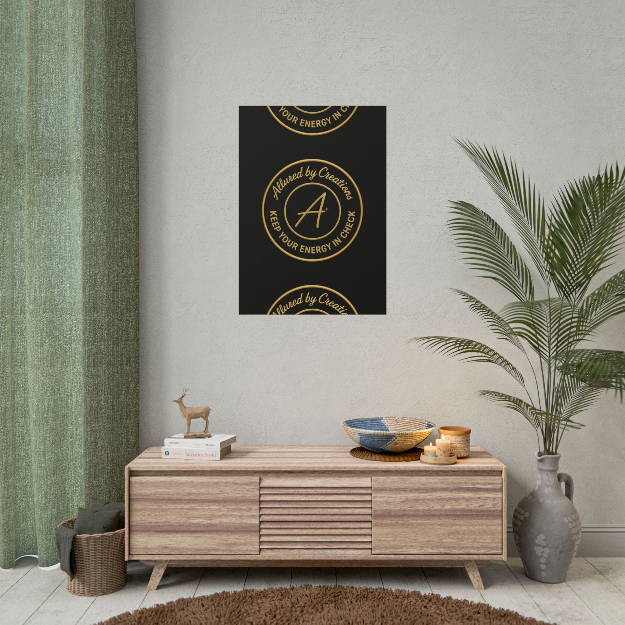 Keep Your Energy in Check Rolled Poster - Gold Emblem Wall Art | Allured By Creations