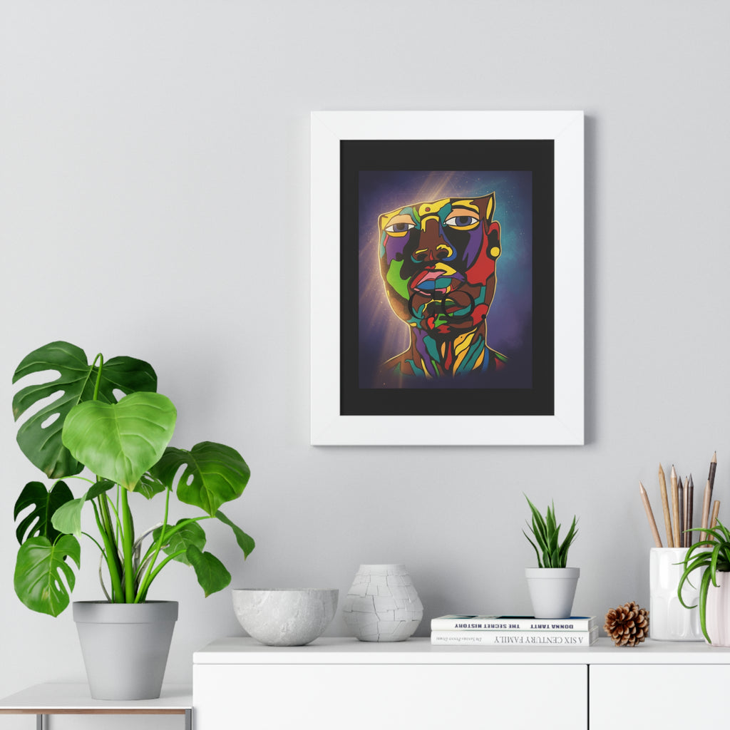 Abstract Colorful Protection Face Art Poster - Framed Vertical Wall Print | Allured By Creations