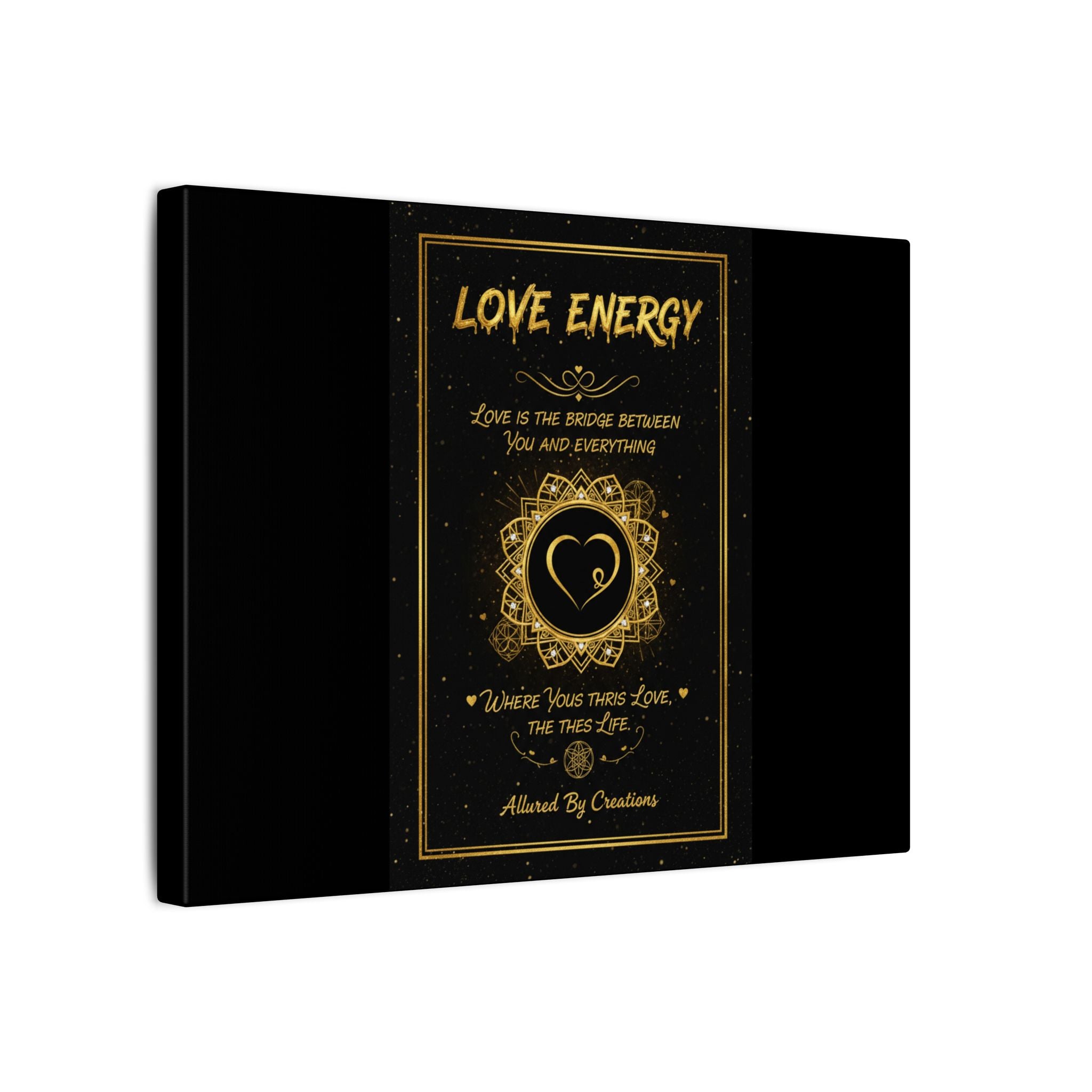 Love Energy Canvas Wall Art - Gold Mandala Heart | Allured By Creations