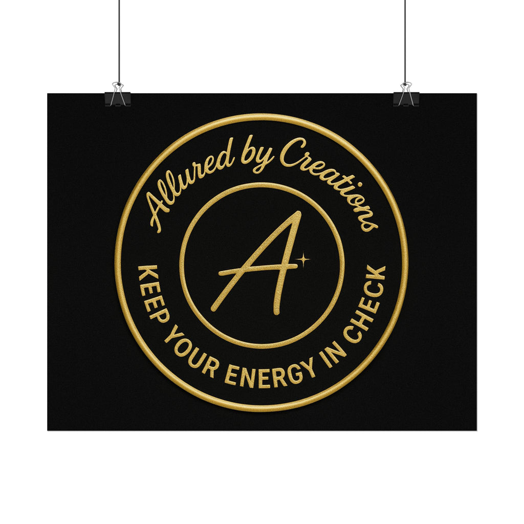 Keep Your Energy in Check Rolled Poster - Gold Emblem Wall Art | Allured By Creations