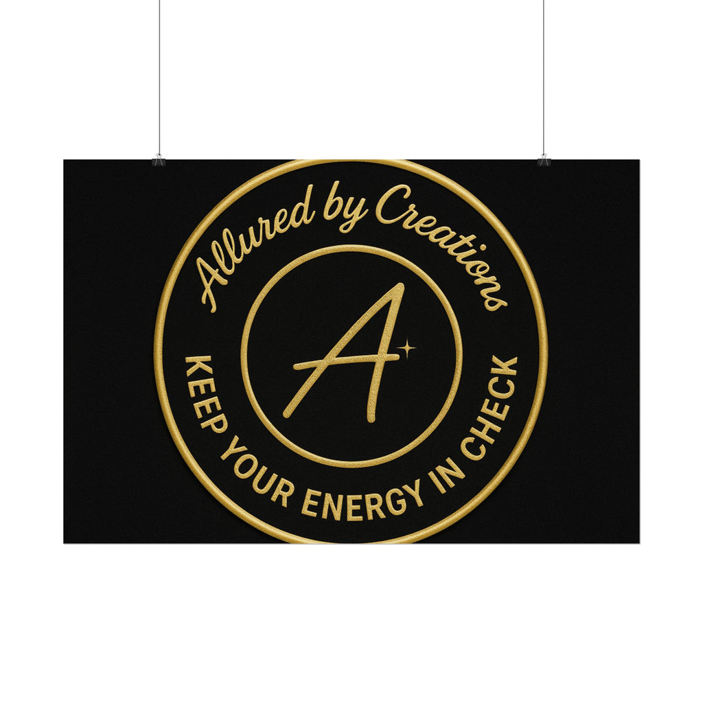Keep Your Energy in Check Rolled Poster - Gold Emblem Wall Art | Allured By Creations