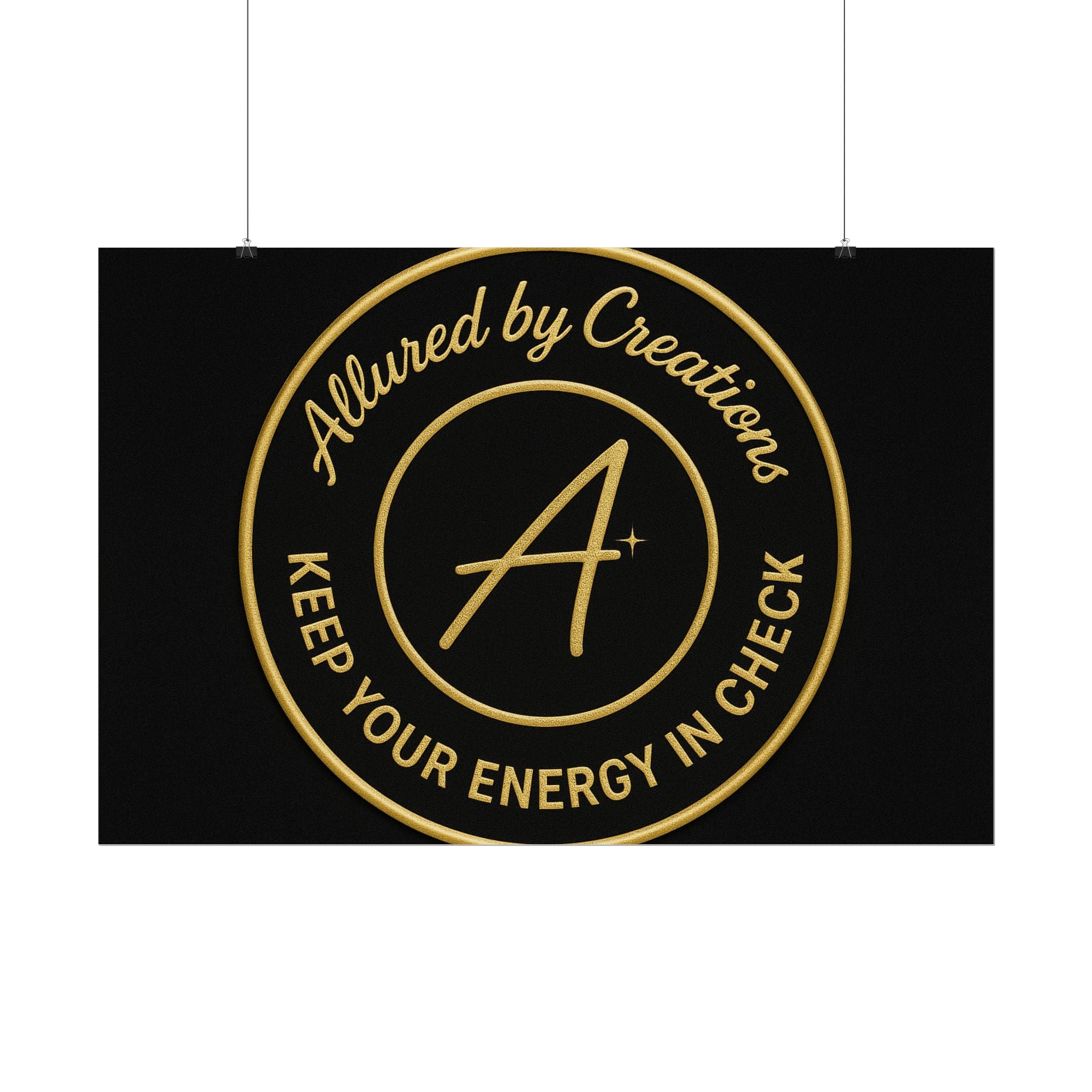 Keep Your Energy in Check Rolled Poster - Gold Emblem Wall Art | Allured By Creations