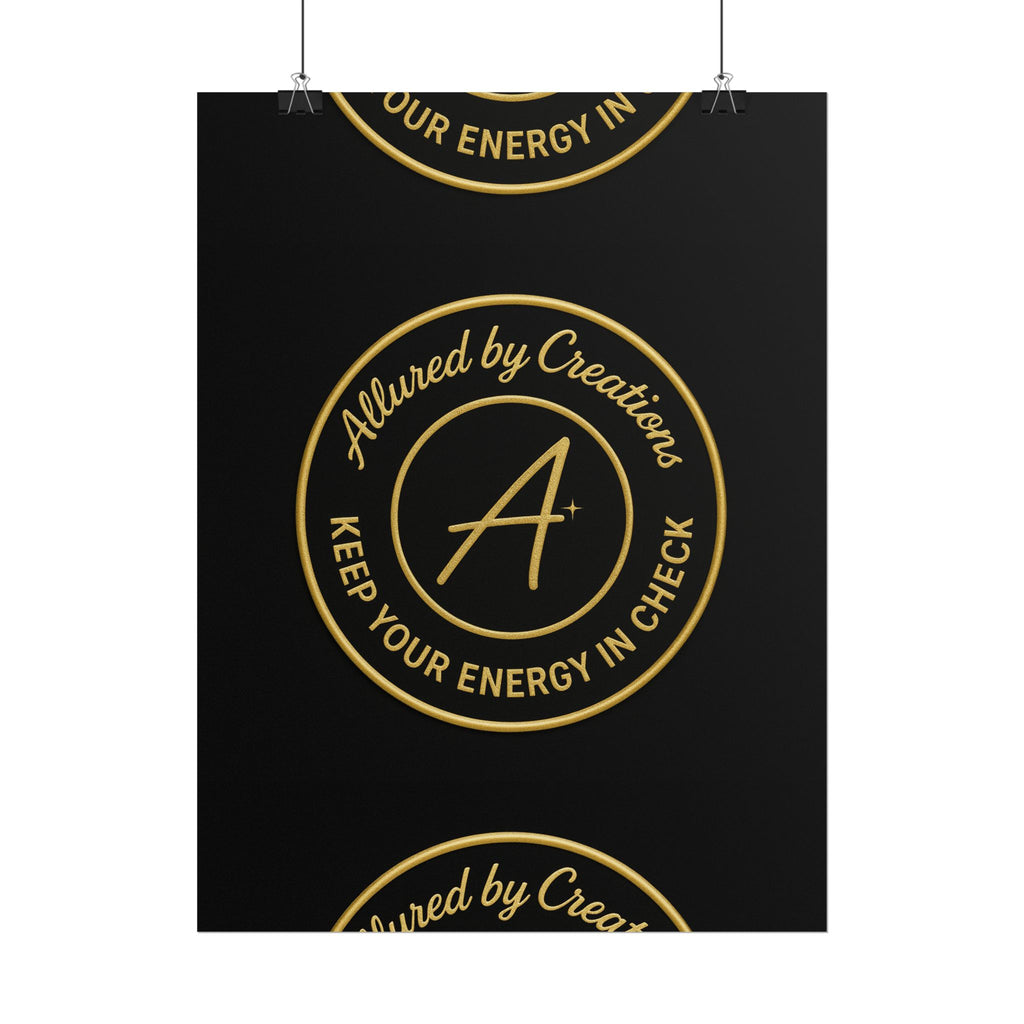 Keep Your Energy in Check Rolled Poster - Gold Emblem Wall Art | Allured By Creations