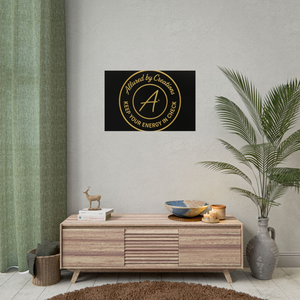 Keep Your Energy in Check Rolled Poster - Gold Emblem Wall Art | Allured By Creations
